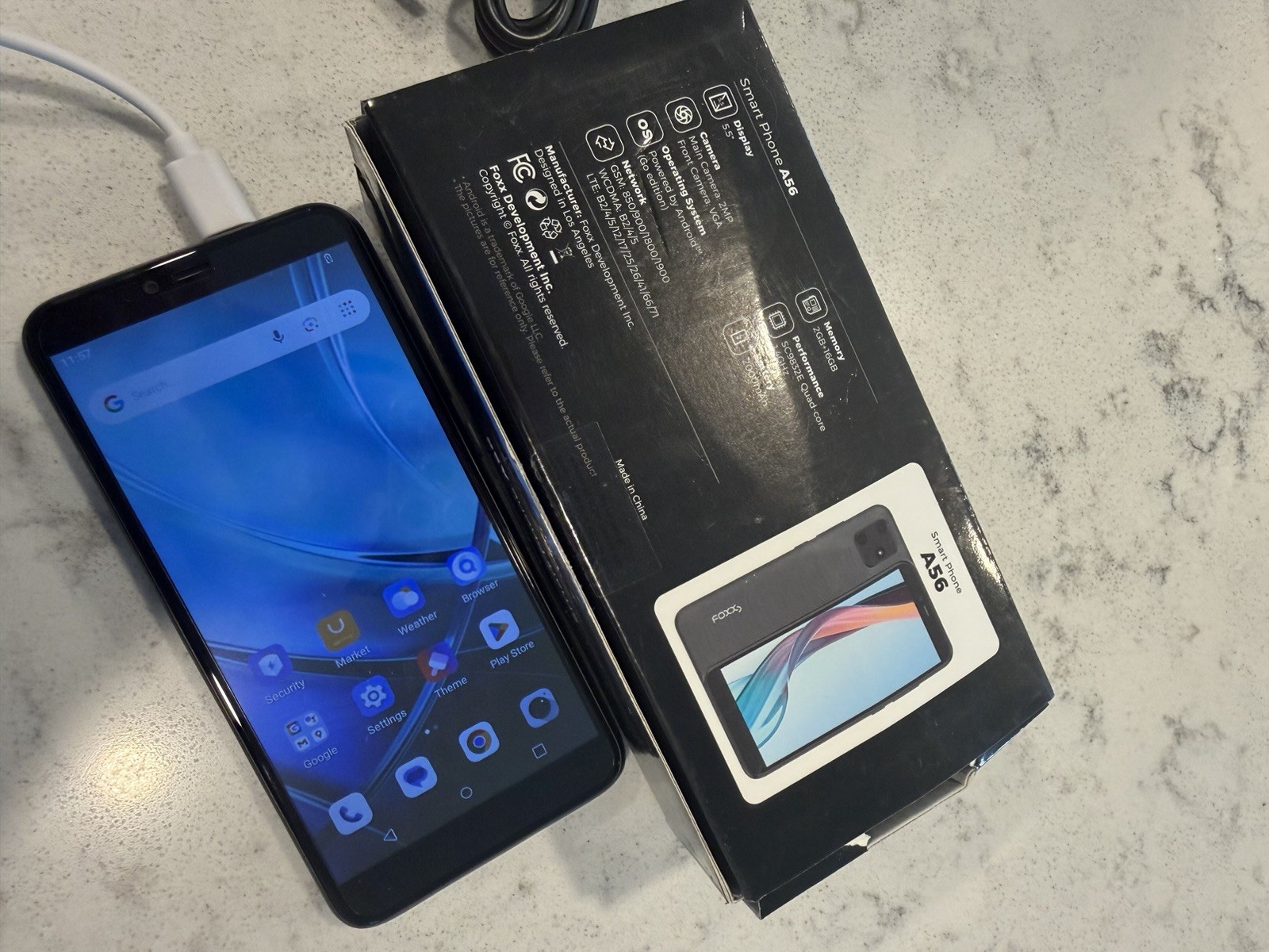 FOXXD Smartphone A56 16GB 2GB RAM 5.5in Android Dual SIM 8MP Black