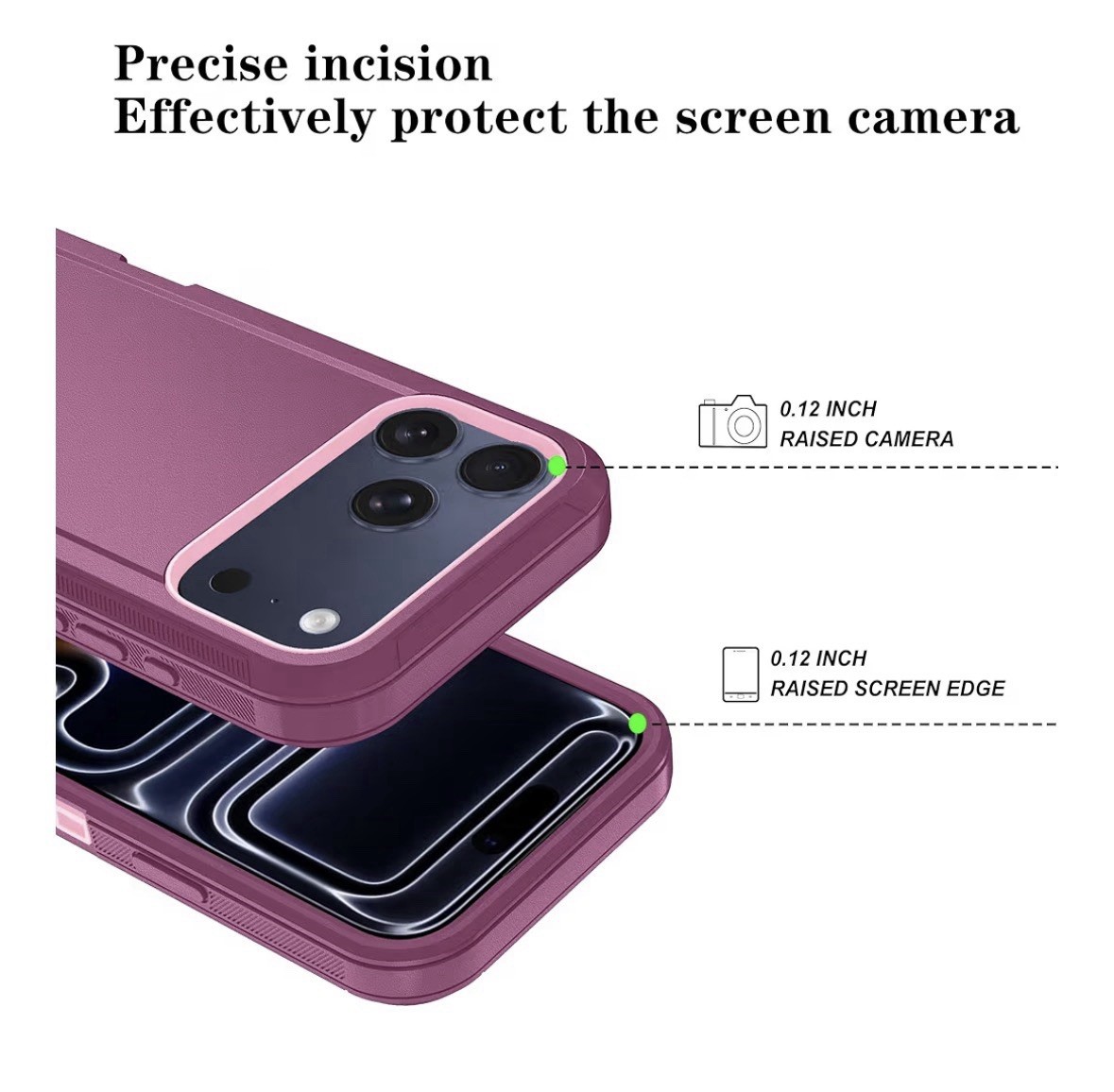 iPhone 17 Pro Max Case with HD Screen Protector, [2 in 1] Heavy Duty Protection