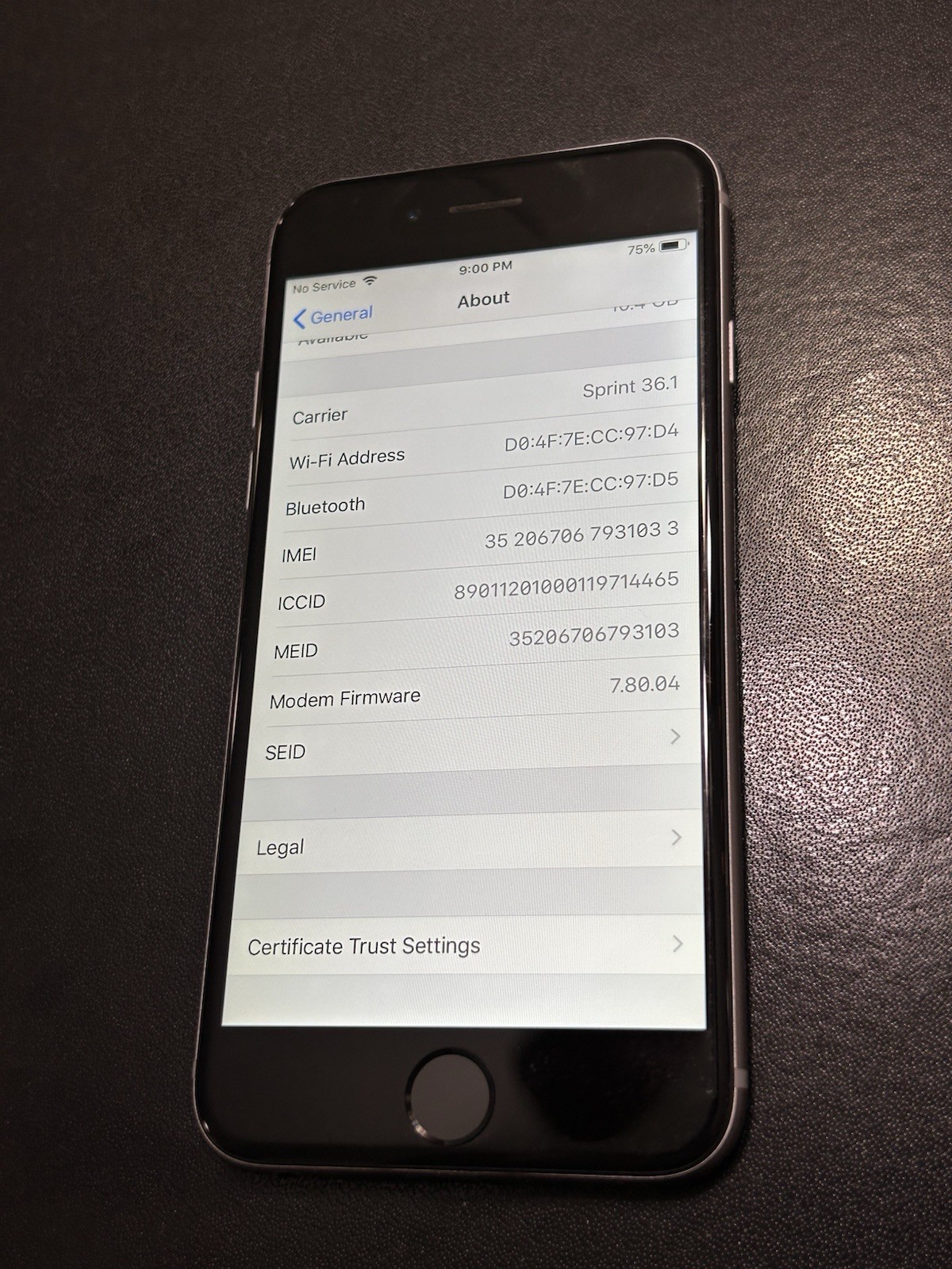 Apple iPhone 6 Sprint 16 GB A1586