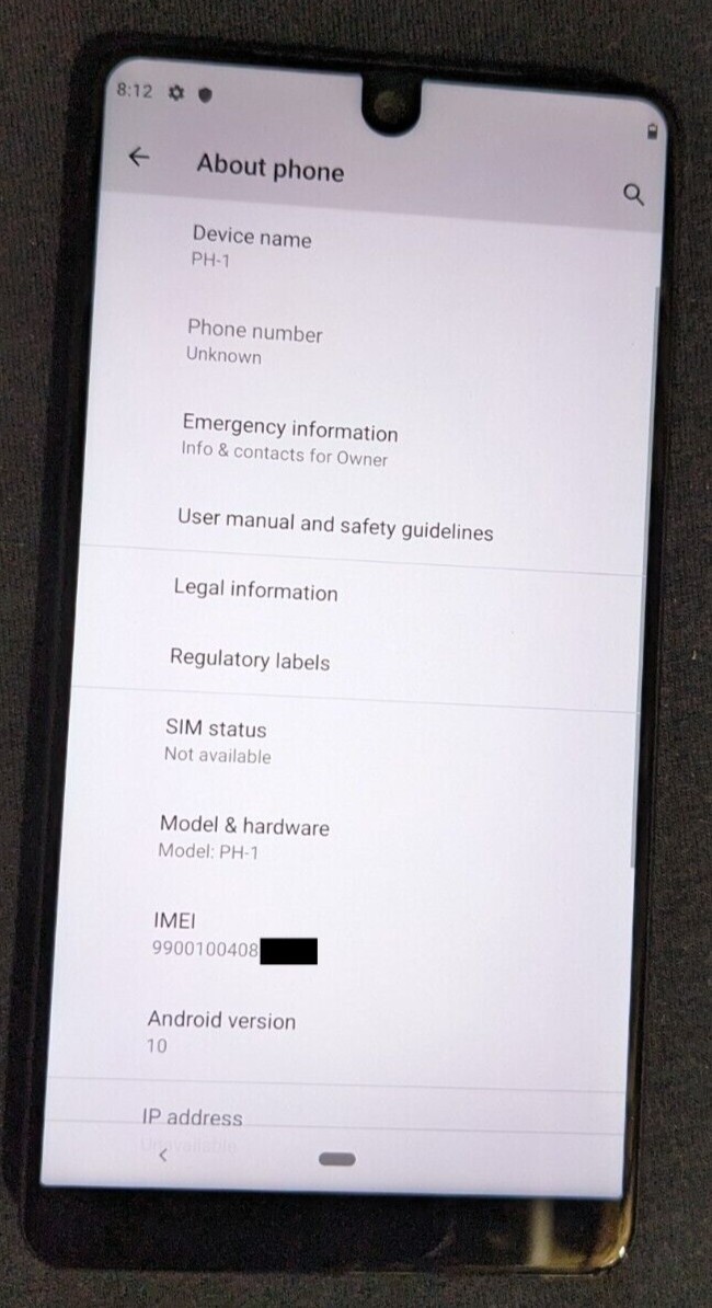 Essential PH-1 128GB Smartphone (Unlocked) Black Moon
