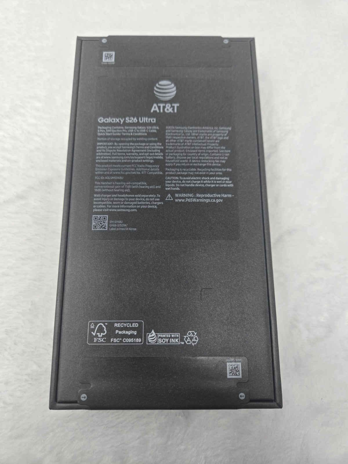 Galaxy S26 Ultra – 256 GB – Black – AT&T – Sealed Box – Parts Only – Read Descri