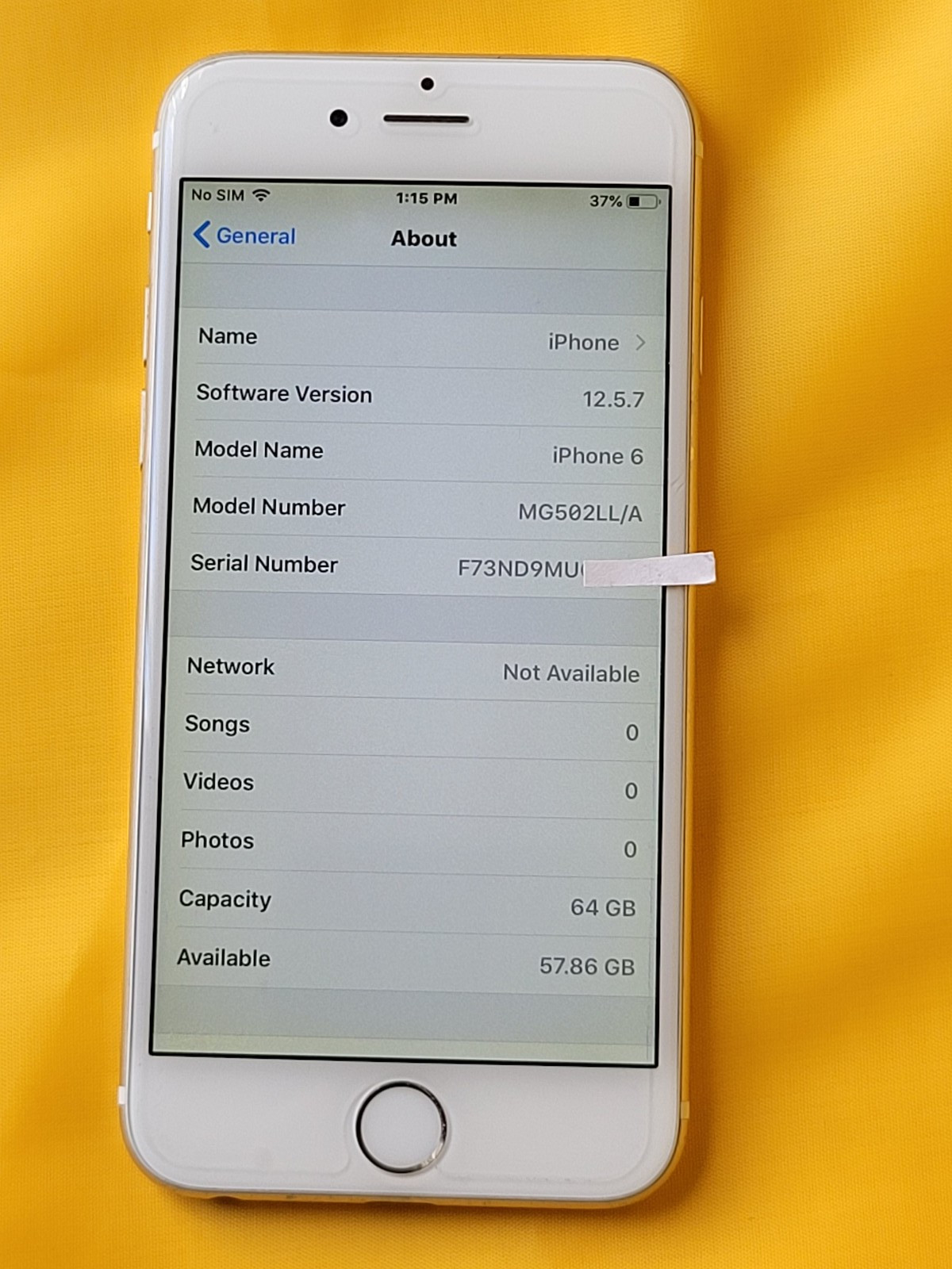 Apple iPhone 6 A1549 Unlocked 64 Gb BH 98% Working Cond See Pict & Desc AS IS