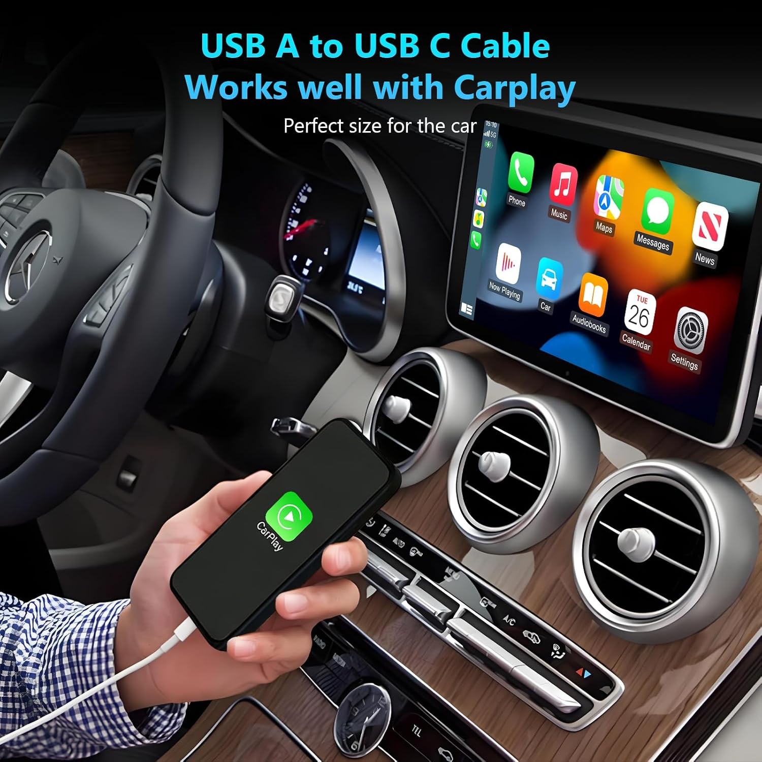 USB A to USB C Fast Charging Cable 3-Pack [3FT, 6FT, 10FT] for iPhone 15 16 17