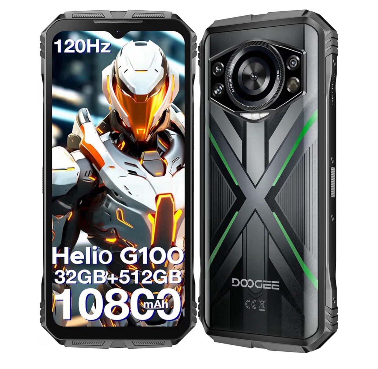 DOOGEE S Cyber ​​Pro Android 14 Phone 10800mAh Battery, 32GB+512GB Storag