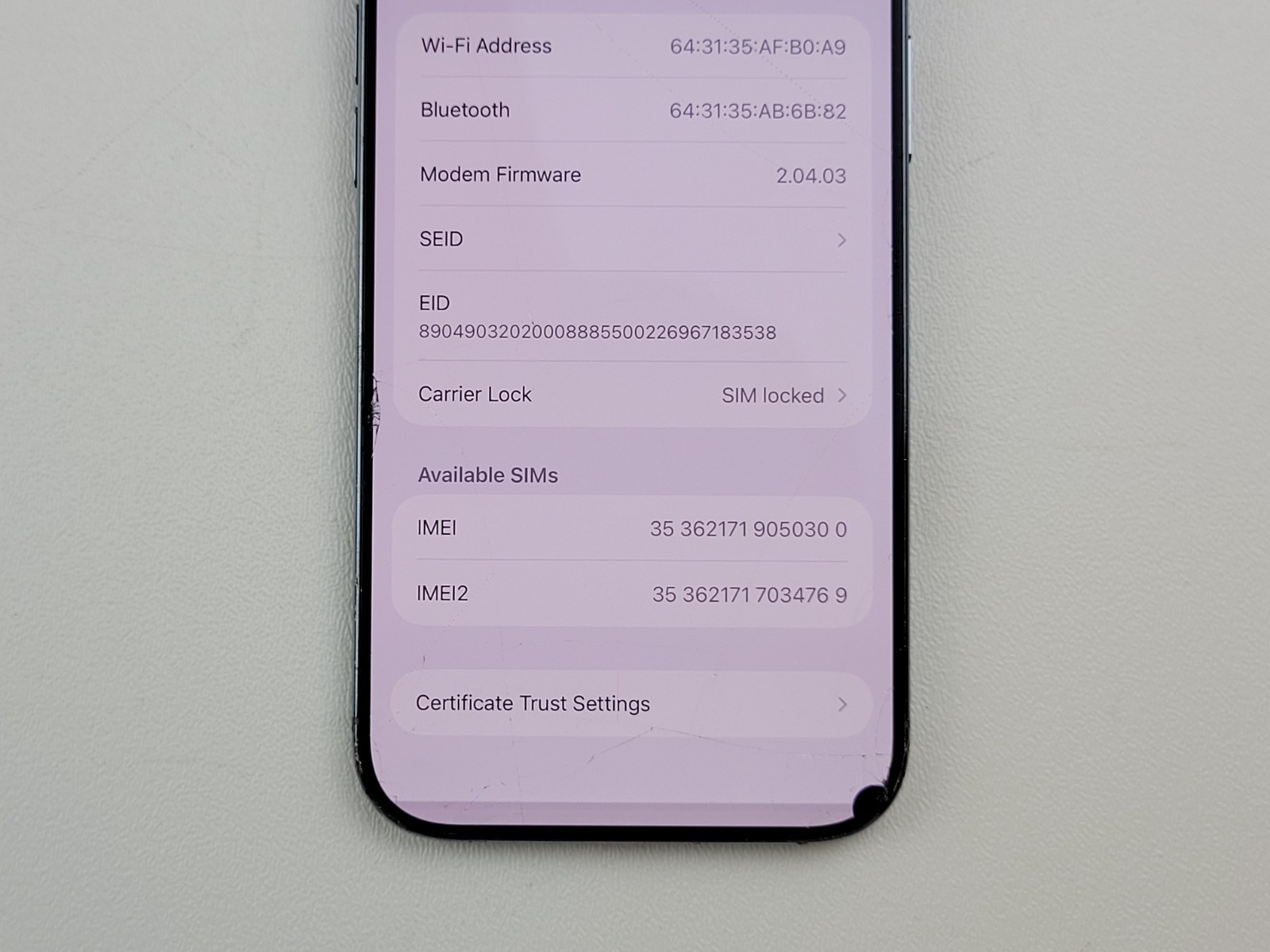 Apple iPhone (17) Air (A3260) 256GB – Blue (AT&T) Smartphone – *DAMAGED* – H7791
