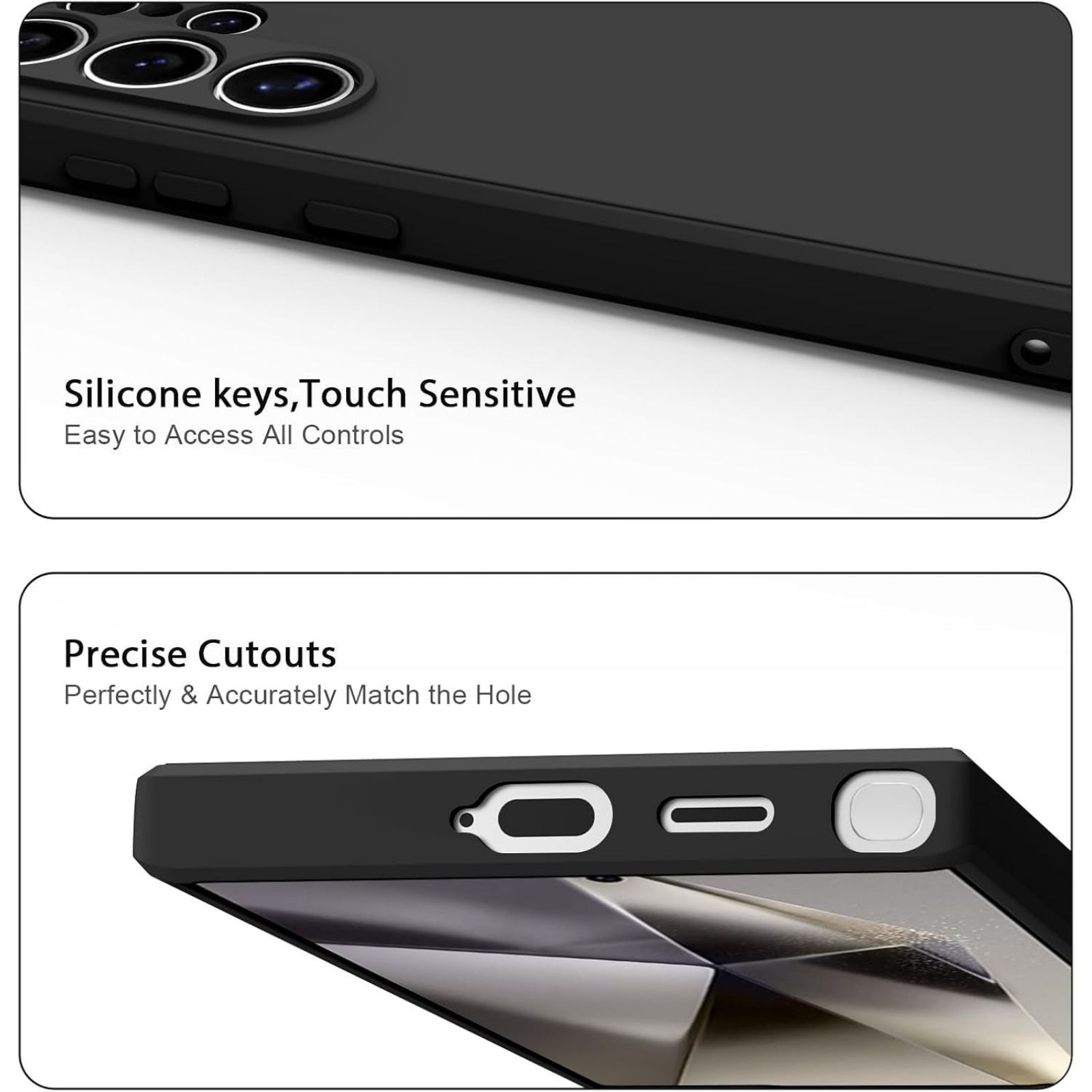 For Samsung Galaxy S25 Ultra Case w/ Soft Slim Full Body Shockproof Cover, Black