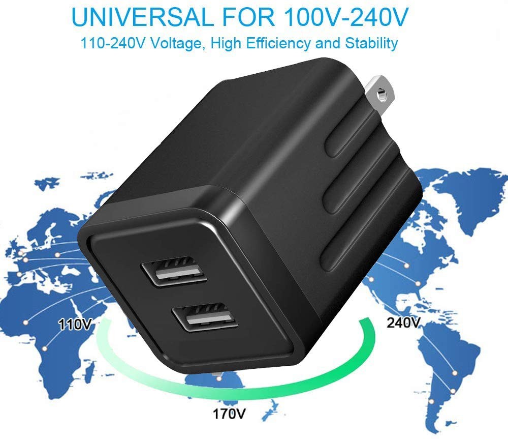 iPhone Fast Charger, iPhone Charger Fast Charging 2Pack Dual Port USB Wall Adapt