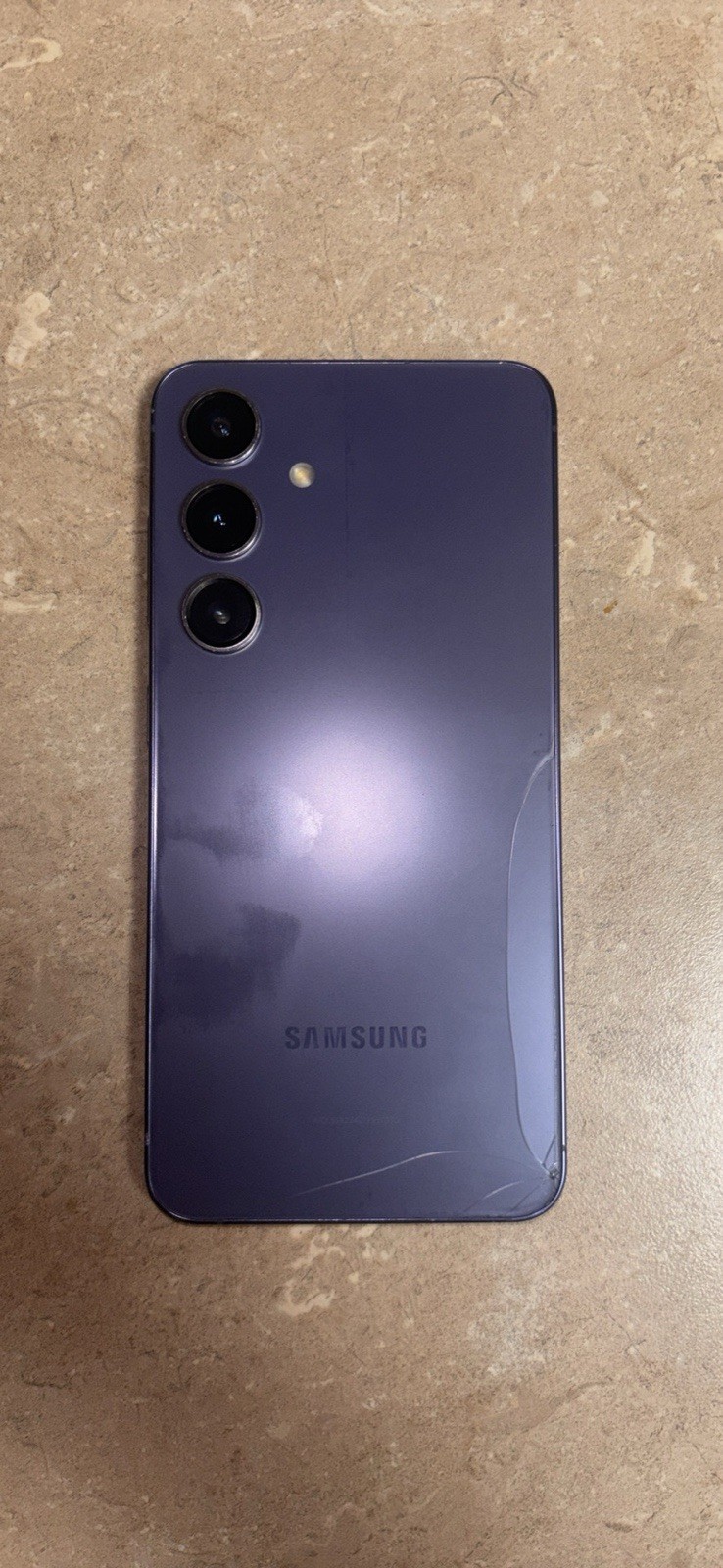 Samsung Android Bar Smartphone Purple Triple Rear Camera Fingerprint Sensor