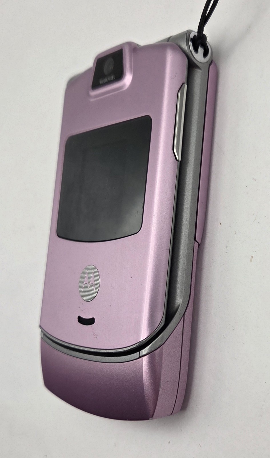 Motorola RAZR V3m Pink with Silver Vintage Rare Flip Phone Tested Works Megapix
