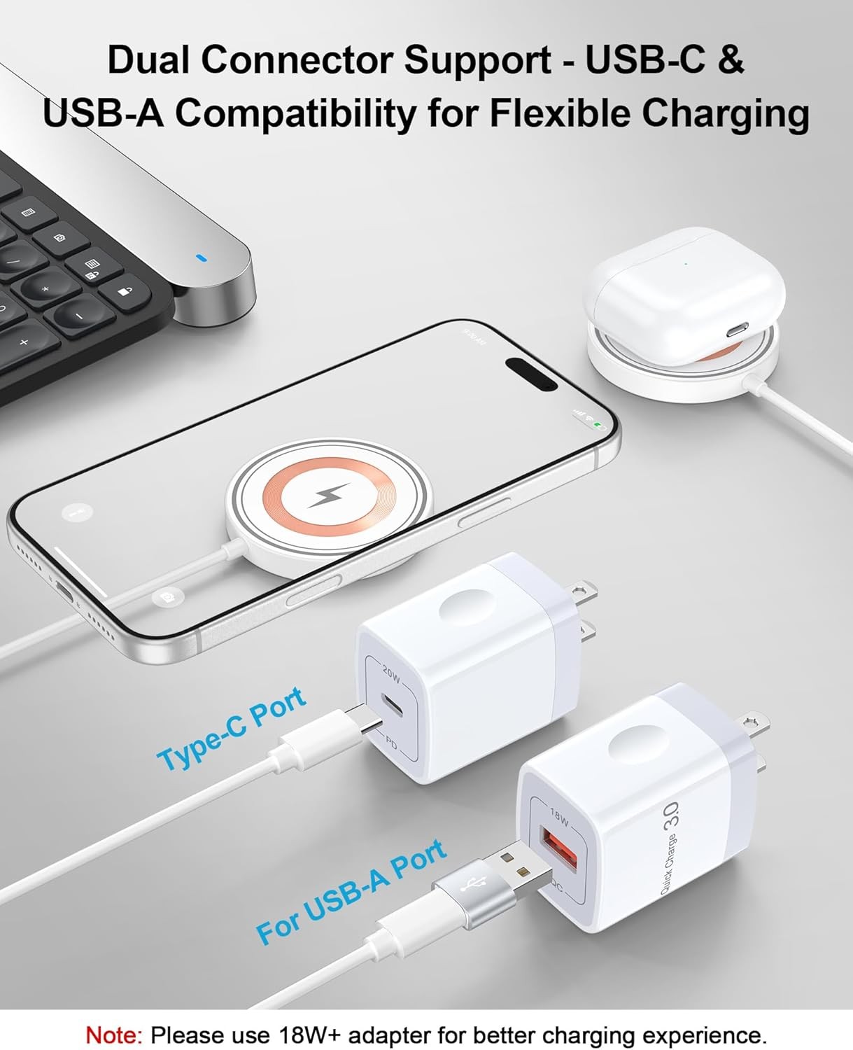 15W Fast Wireless Charging Pad for iPhone 17/16/15/14/13/12 Series