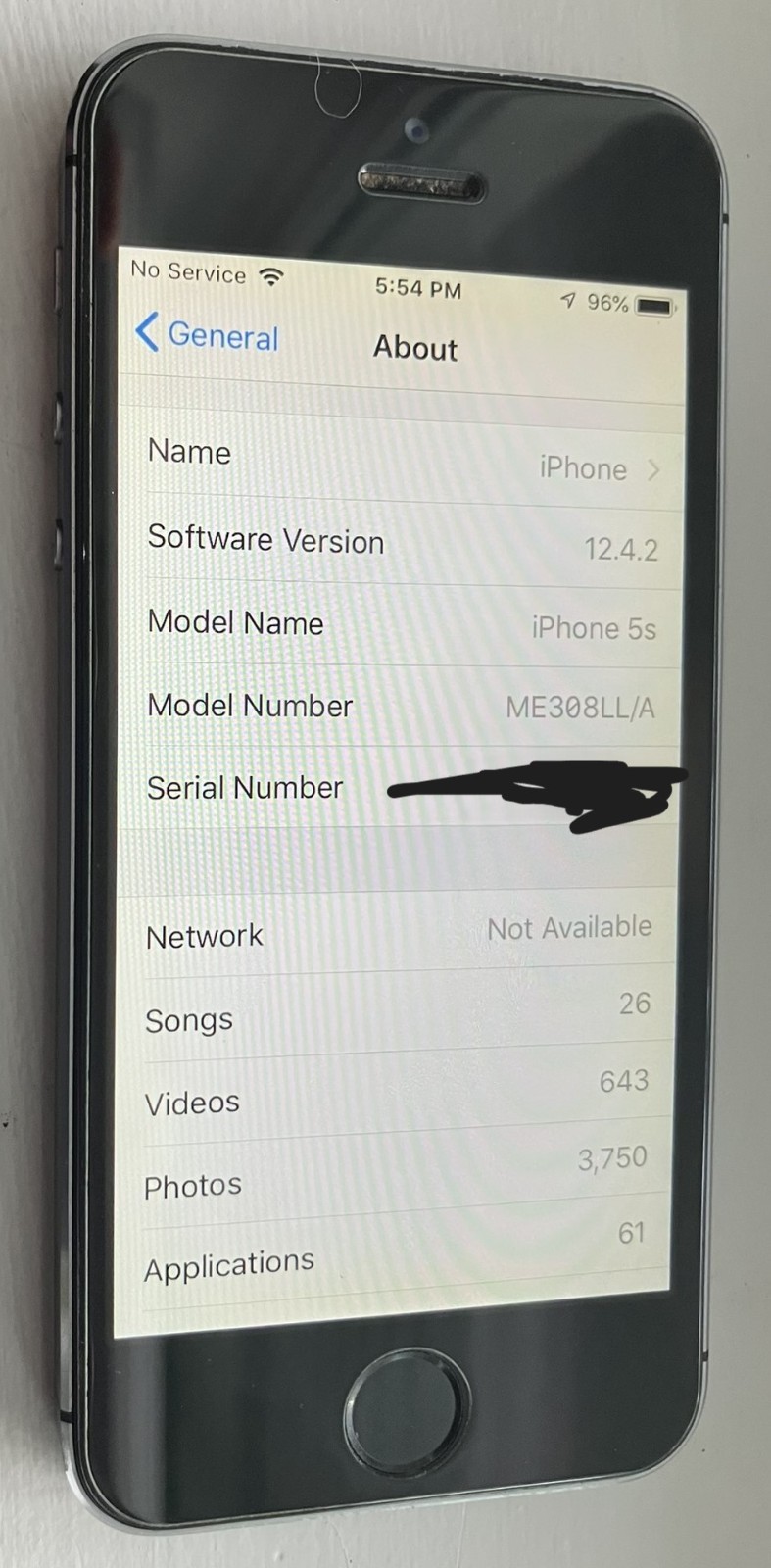 Apple iPhone 5s 32GB Space Gray Unlocked w/ Matching Box ~ Touch ID Tested VG+