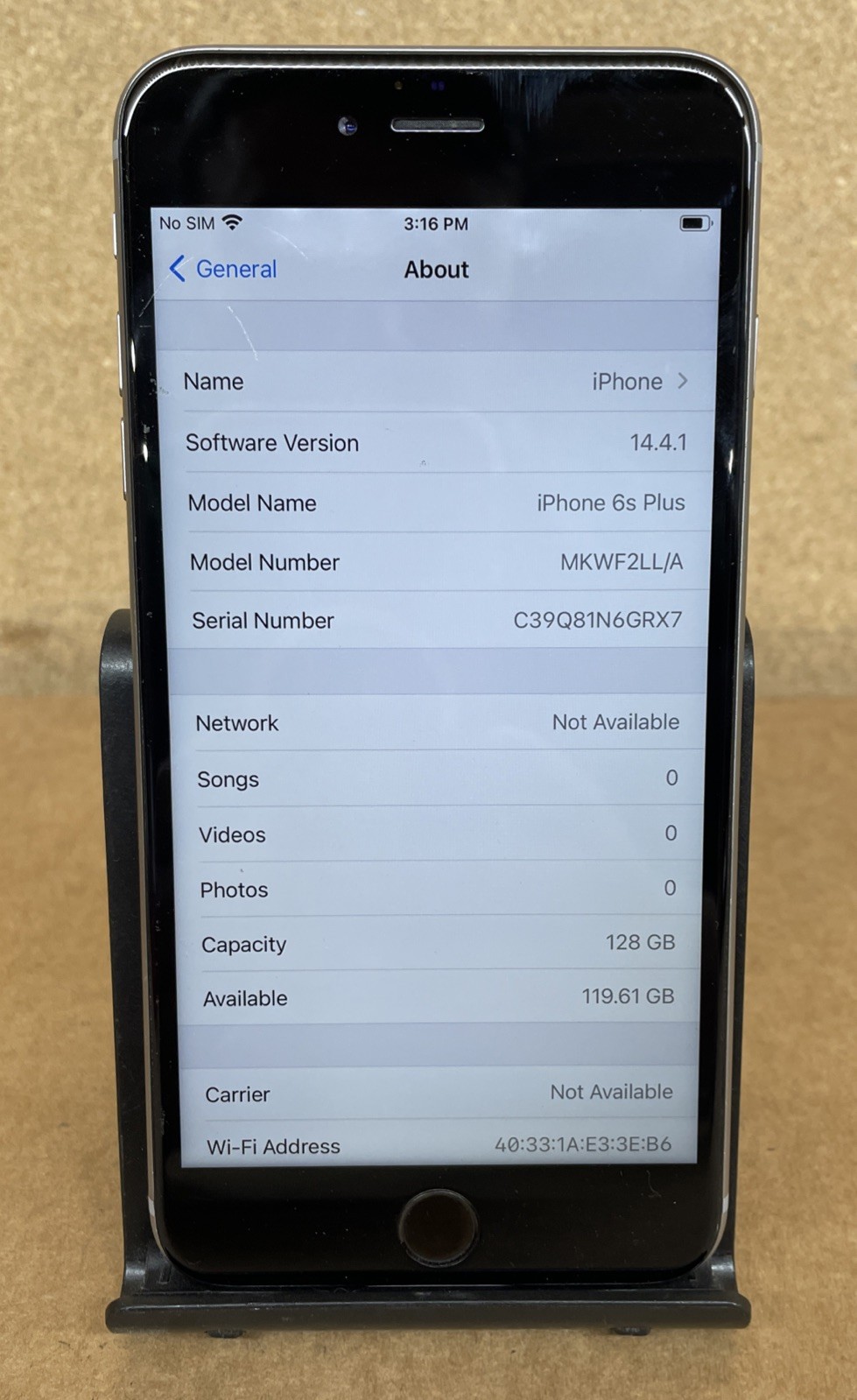 Apple iPhone 6s Plus – 128 GB – Silver — Unlocked BATTERY NEED SERVICE