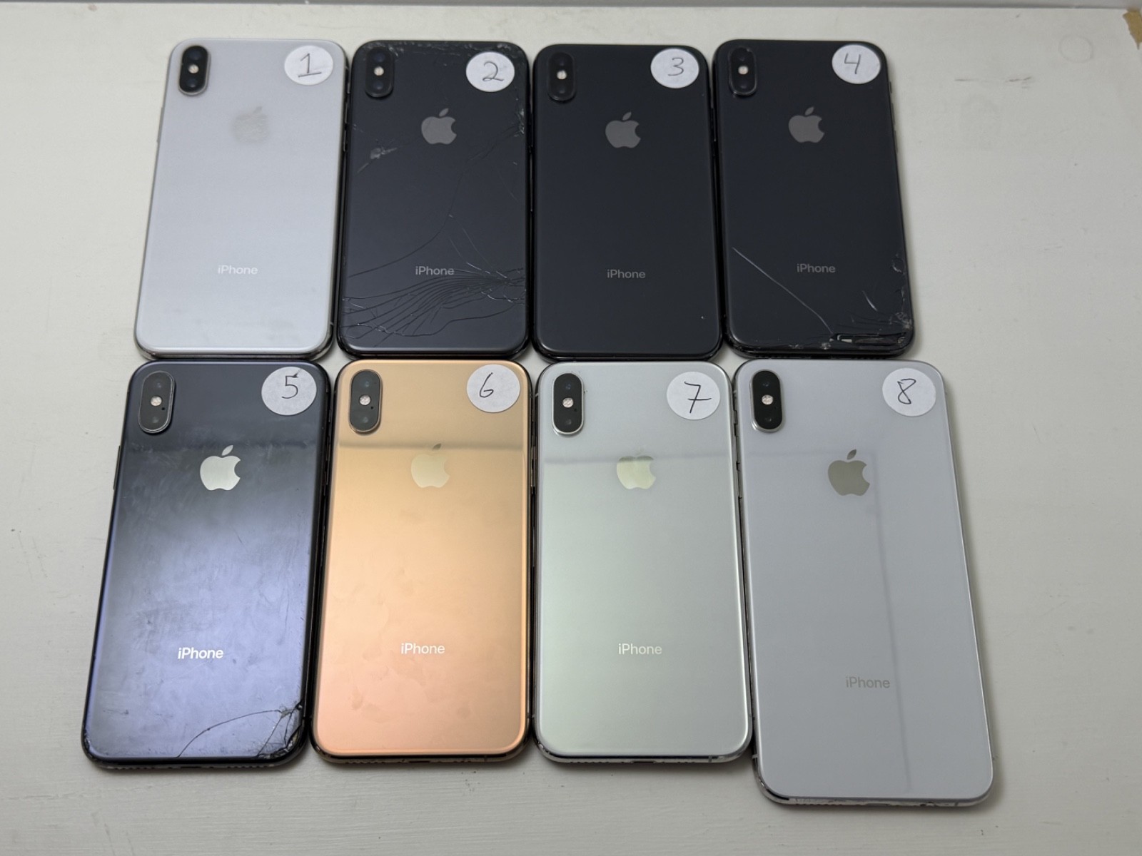 Lot of 8 – Apple iPhone X, XS, XS Max – (A1865, A1920, A1921) – For Parts READ!