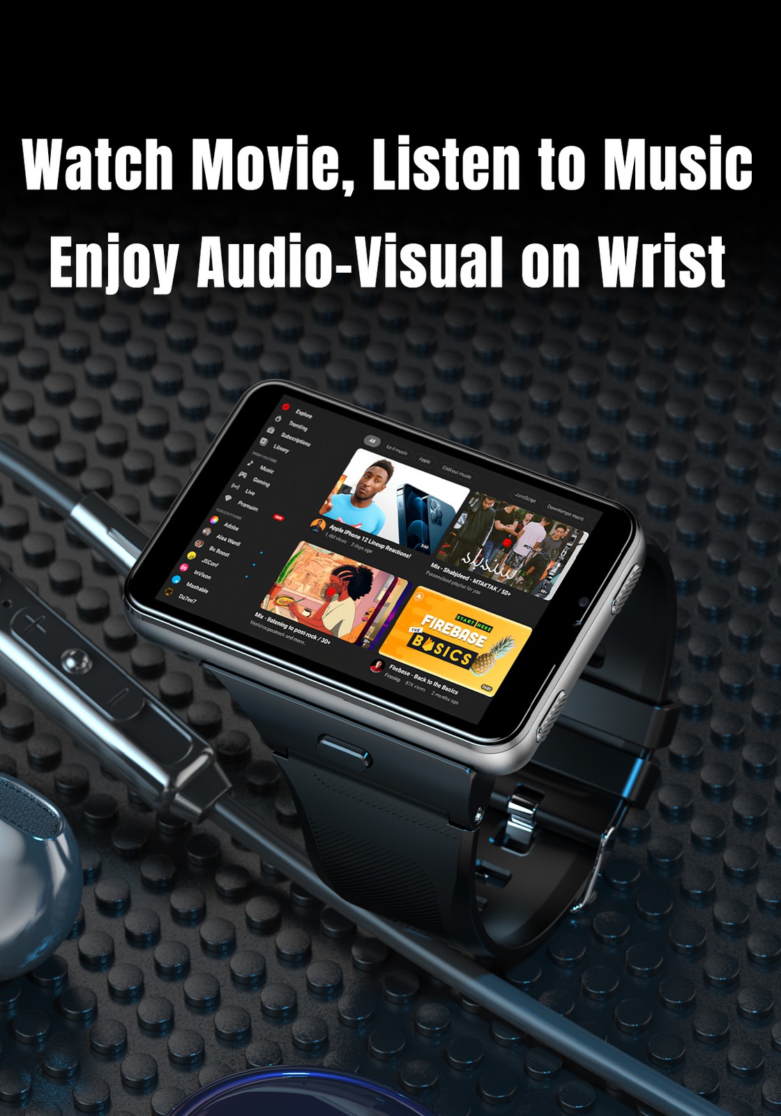2.88in 4G Larger Screen Smart Watch Android 11 Dual Camera WIFI GPS SIM Support