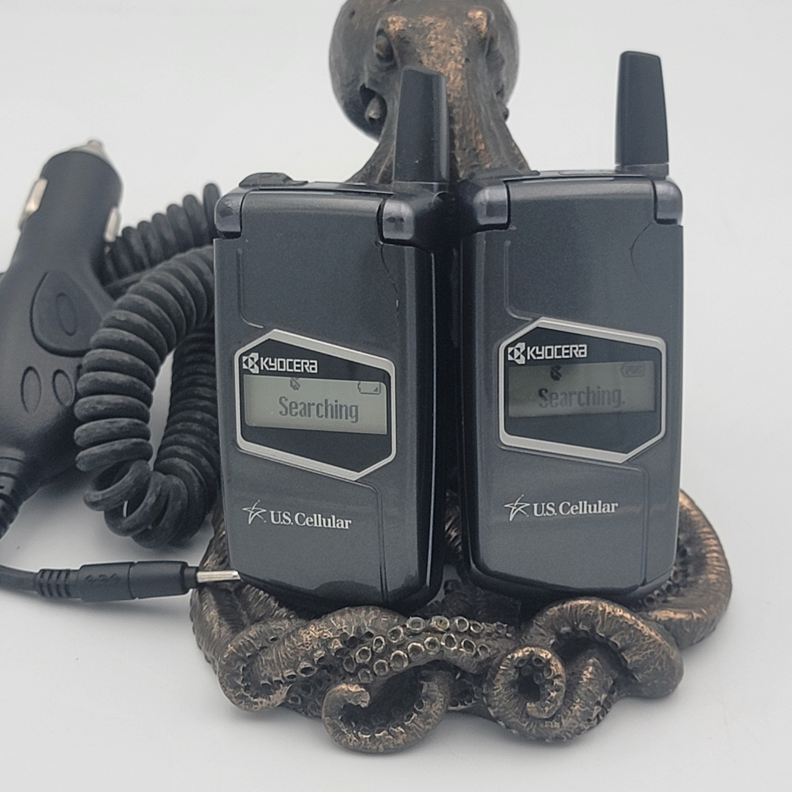 Kyocera SOHO KX1 Silver (U.S. Cellular) Very Rare CDMA Flip Phone lot of 2