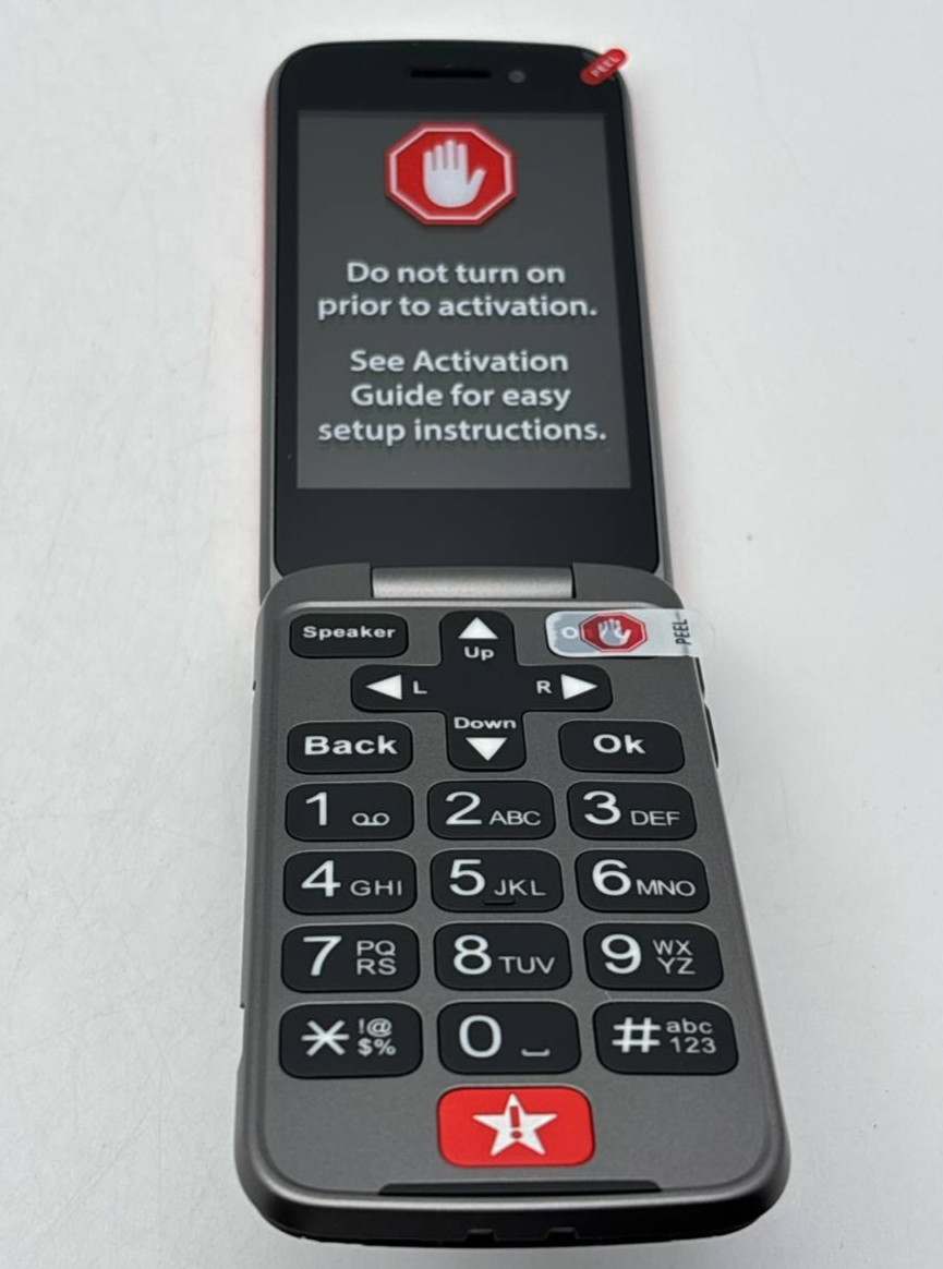 Alcatel 4053S Jitterbug Lively Flip 2 Phone 4G 16GB Big Buttons for Seniors Red