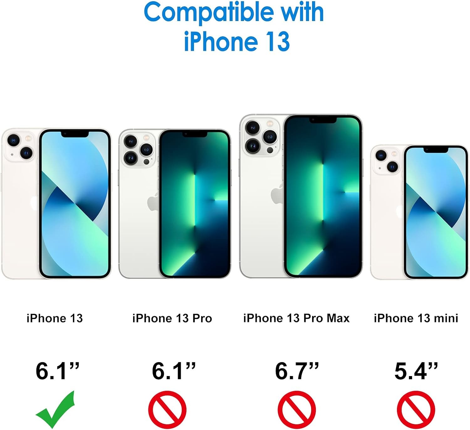 1. For iPhone 13 6.1-Inch Case, Non-Yellowing Shockproof Bumper Cover Clear 2.