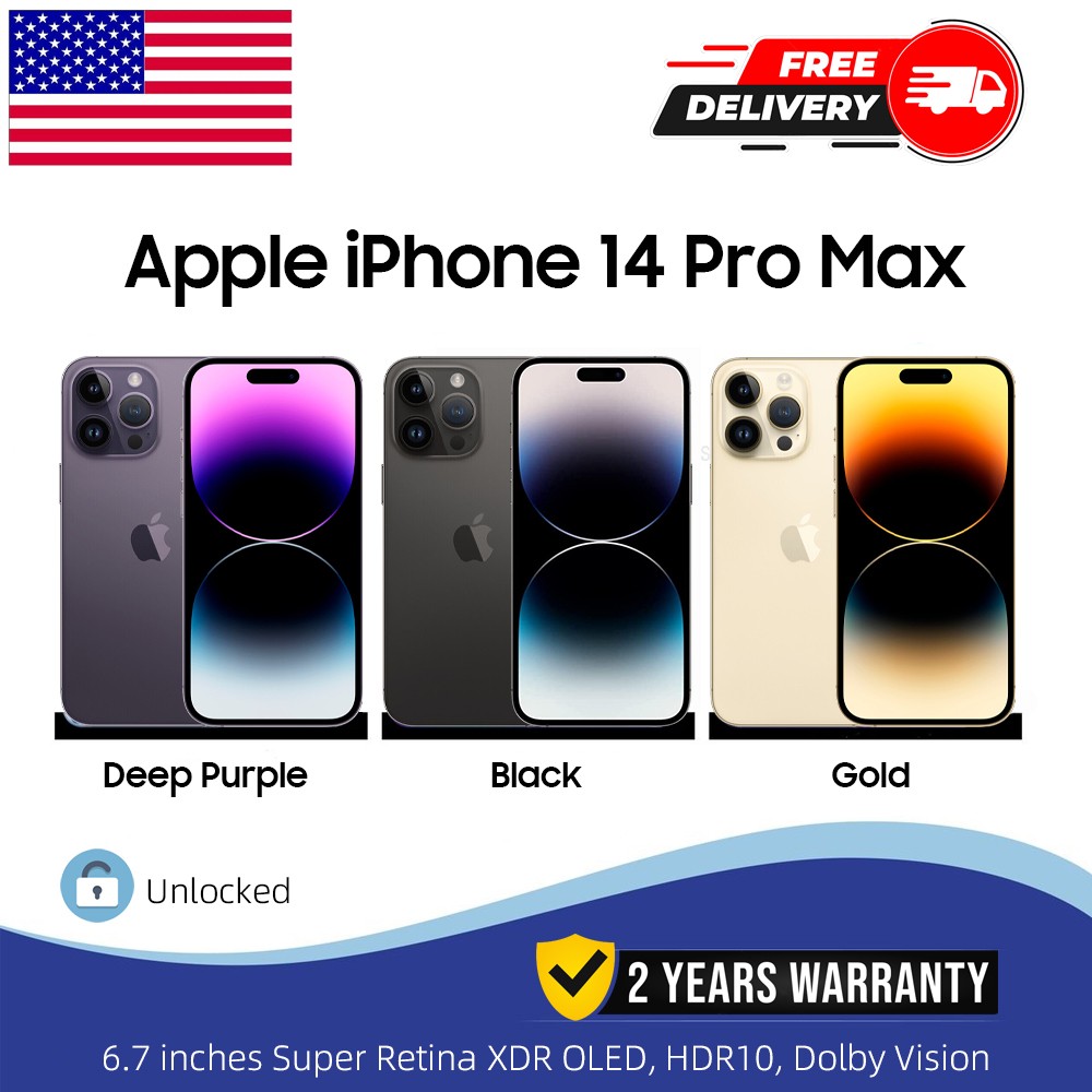 NEW SEALED APPLE IPHONE 14 PRO MAX 128GB 256GB 512GB FACTORY UNLOCKED GSM+CDMA