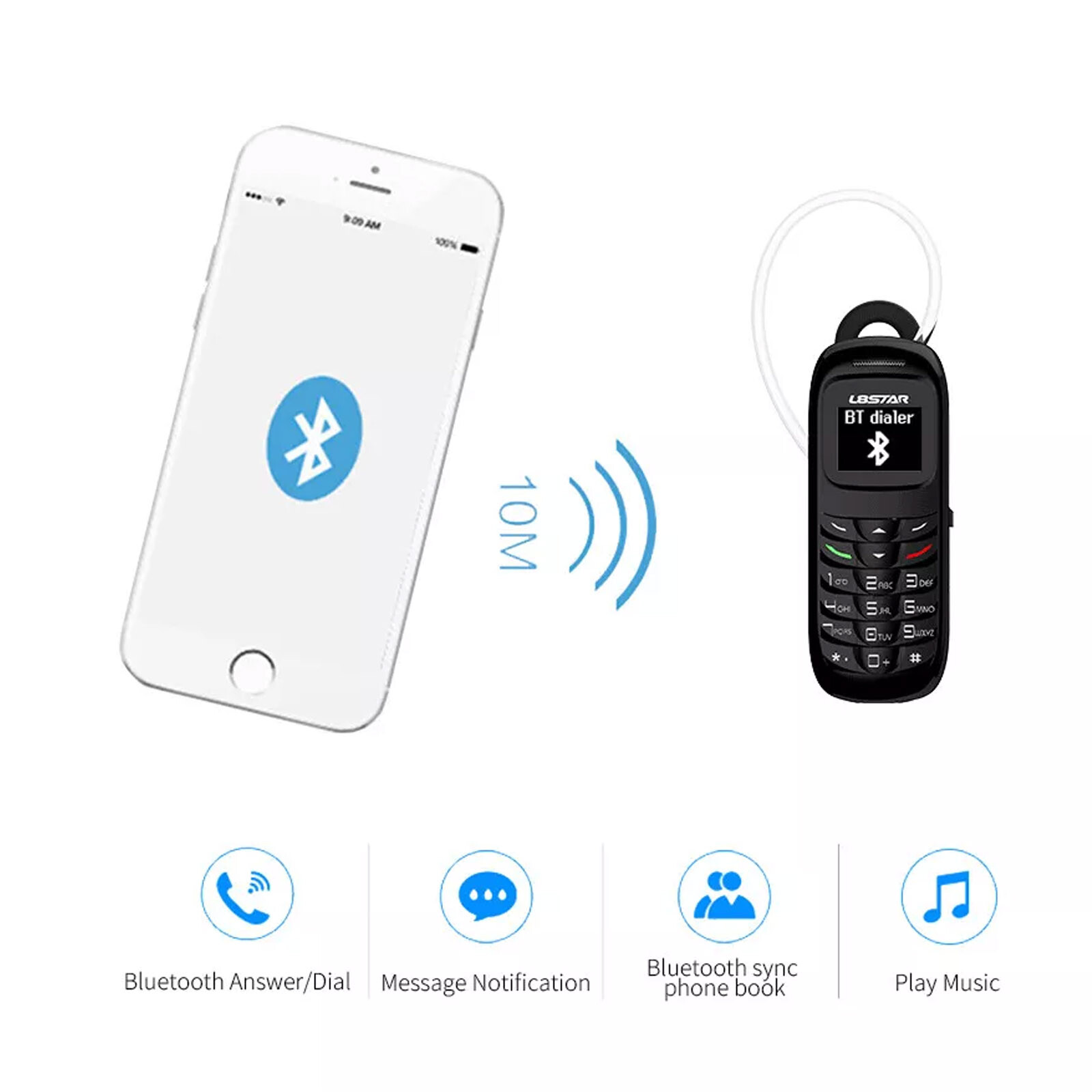 L8STAR BM70 Mini Cell Phone Telephone Bluetooth Dialer GSM Smart Phone Tiny USv7