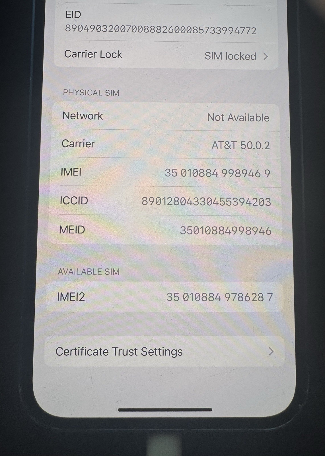 Apple iPhone 13 Blue 128GB AT&T Clean IMEI 97% Battery Used Read