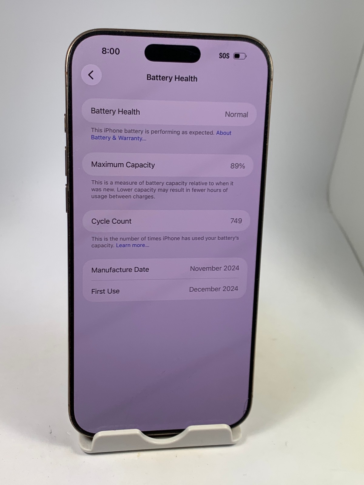 Apple iPhone 16 Pro Max 256GB Desert (T-Mobile) Cracked Back 89%🔋 *Check ESN*