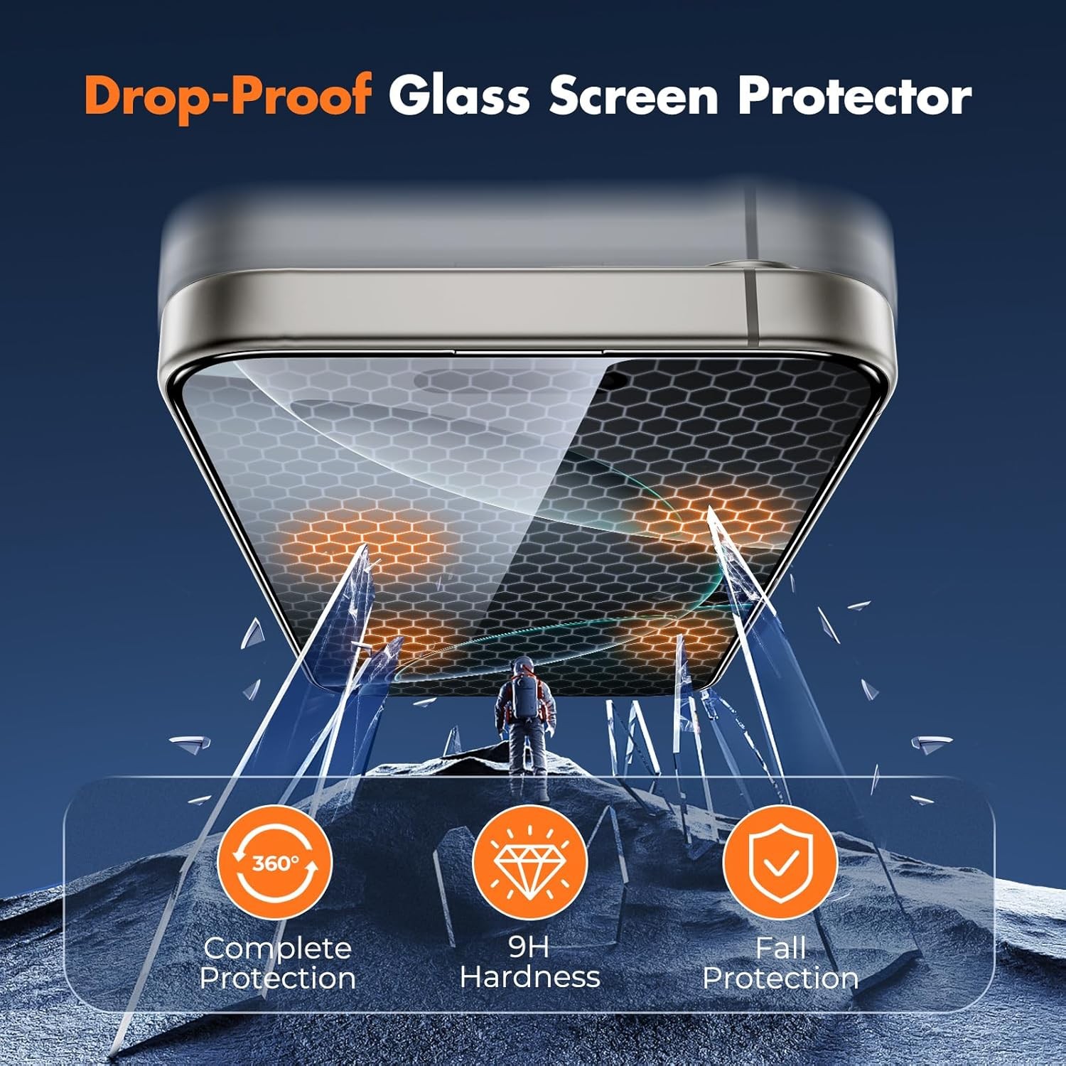 3PCS Screen Protector for iPhone 16 Pro Max 6.9″ Full Coverage Tempered Glass