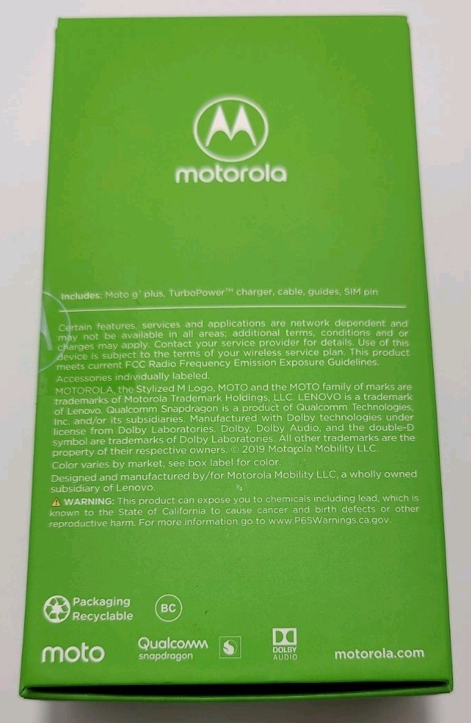 Motorola Moto G7 Plus XT1965-T 64GB Black Unlocked GSM Smartphone