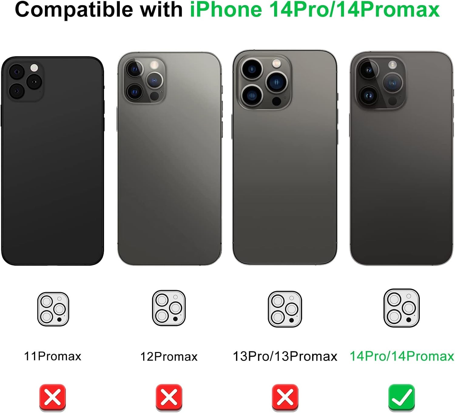 3 Pack Camera Lens Protector for iPhone 14 Pro 6.1″ & Pro Max 6.7″