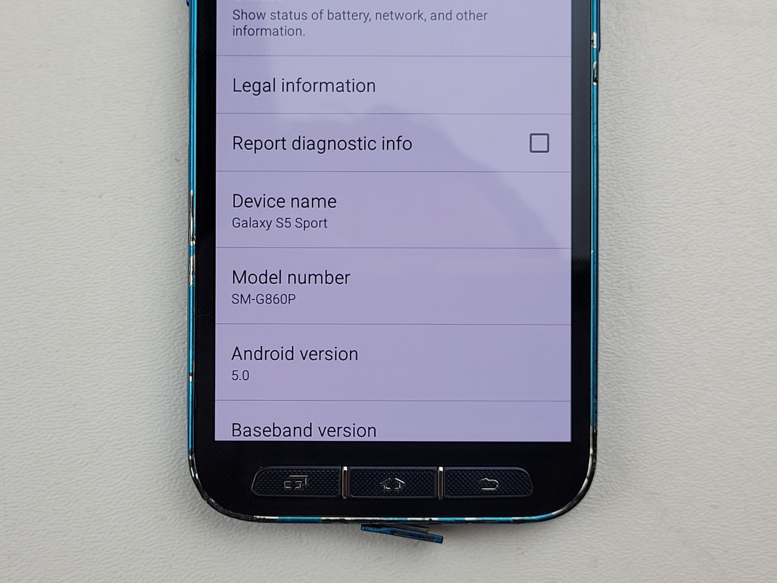 Samsung Galaxy S5 Sport (SM-G860P) 16GB – Blue (Sprint) Smartphone – H4872