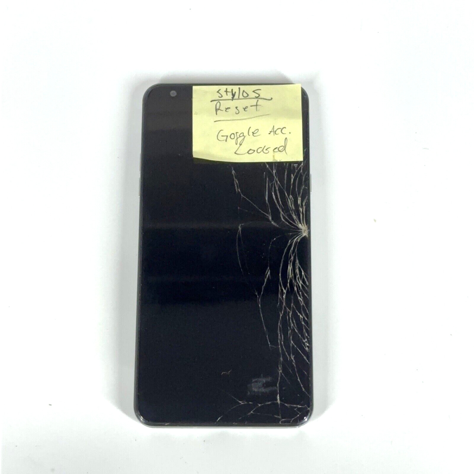 LG Stylo 5 Silver Phone – 32GB | Cracked Screen | Locked Sold AS IS FOR PARTS
