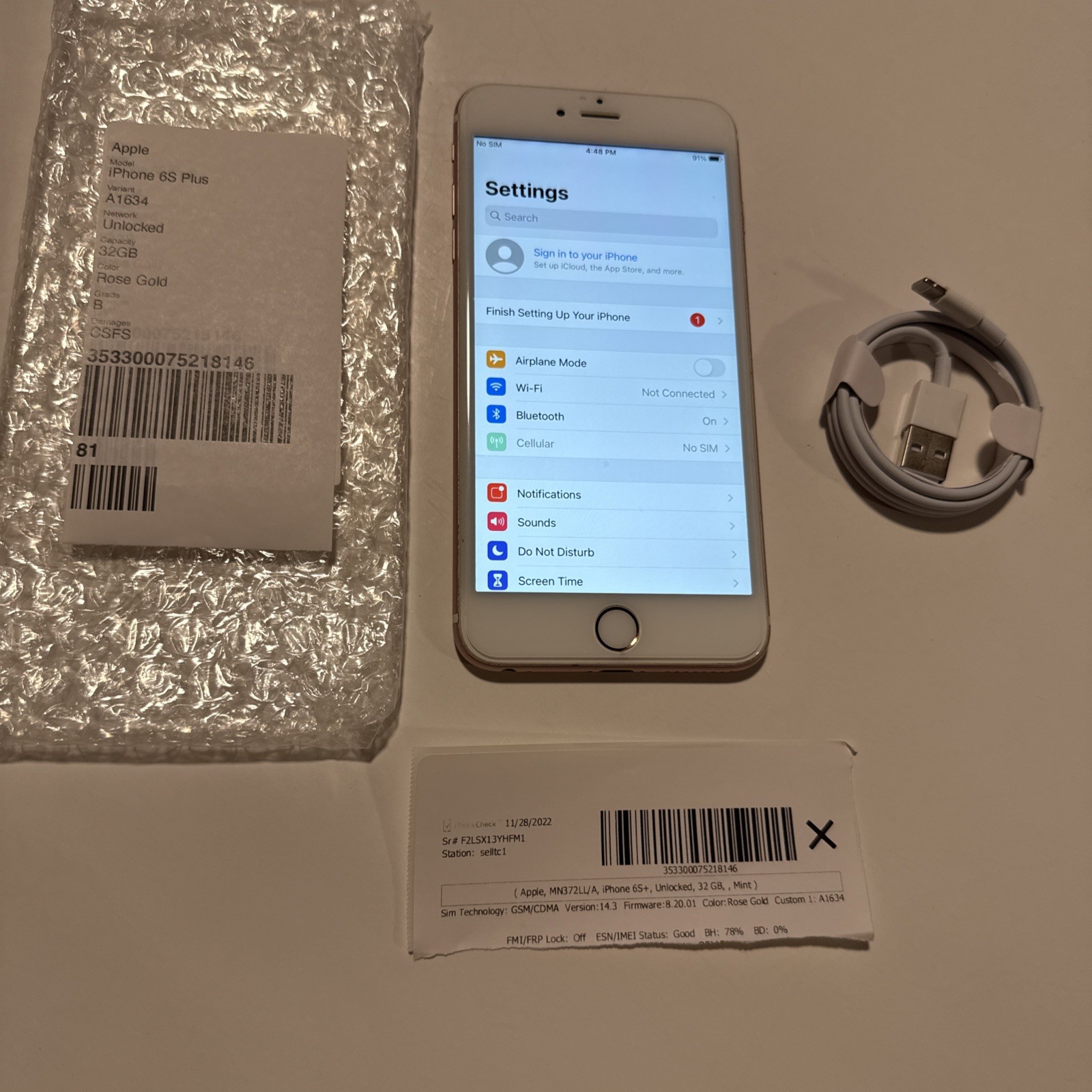 Apple iPhone 6s Plus (6S+) 32GB Rose Gold A1634 (Unlocked) – Mint Screen