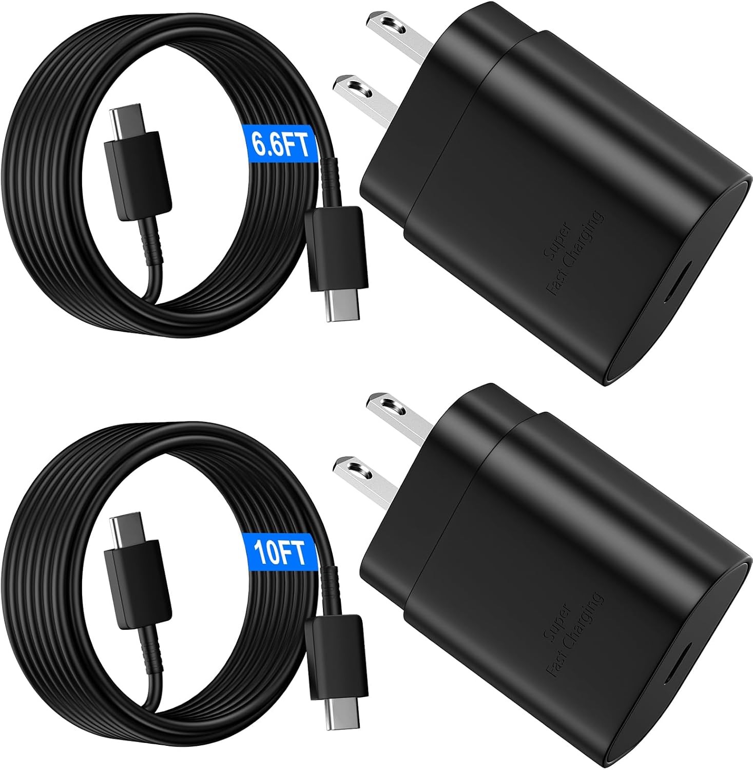 25W USB-C Wall Charger and 10FT Fast Charging Cable for Samsung Galaxy S25/S26