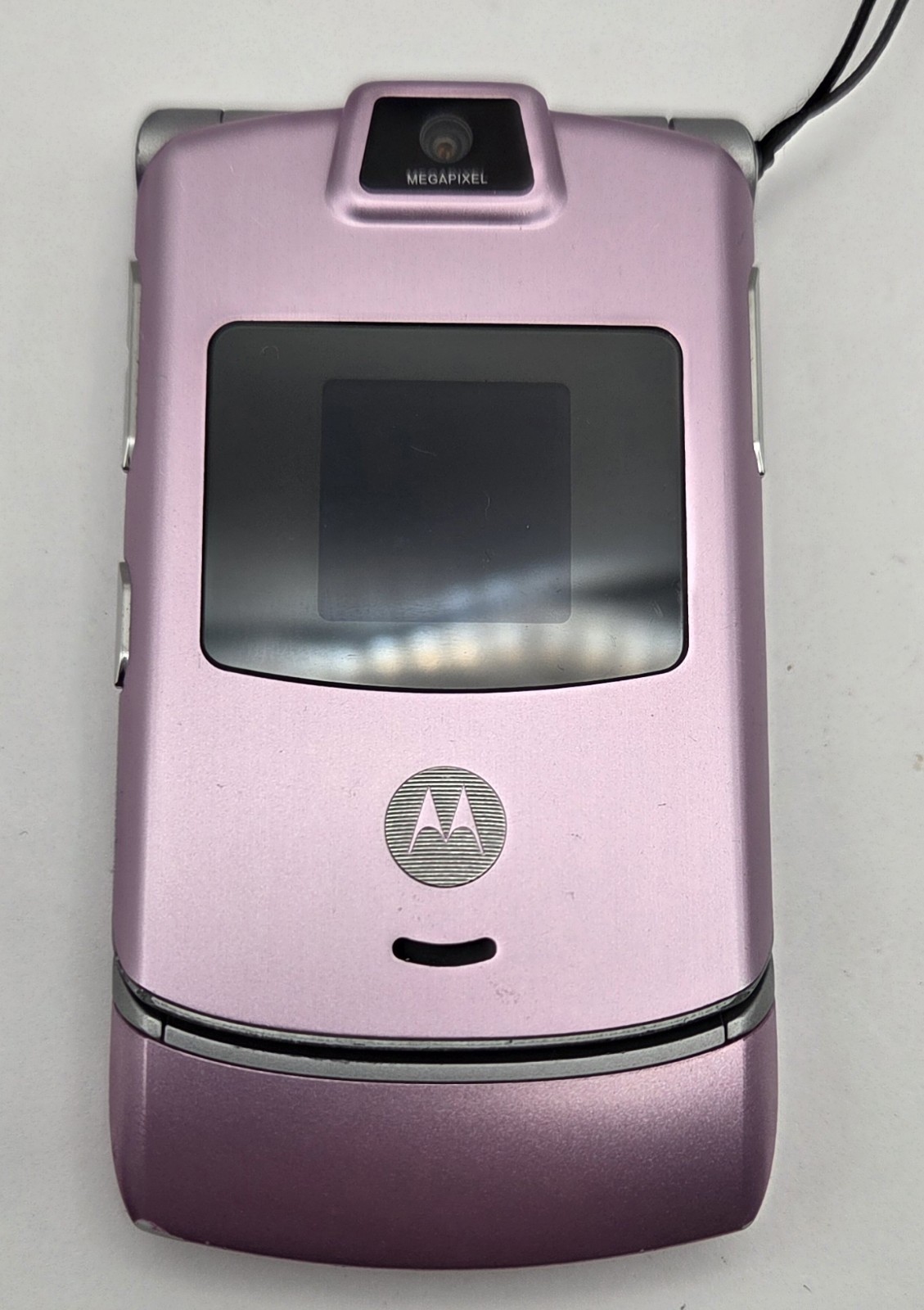 Motorola RAZR V3m Pink with Silver Vintage Rare Flip Phone Tested Works Megapix