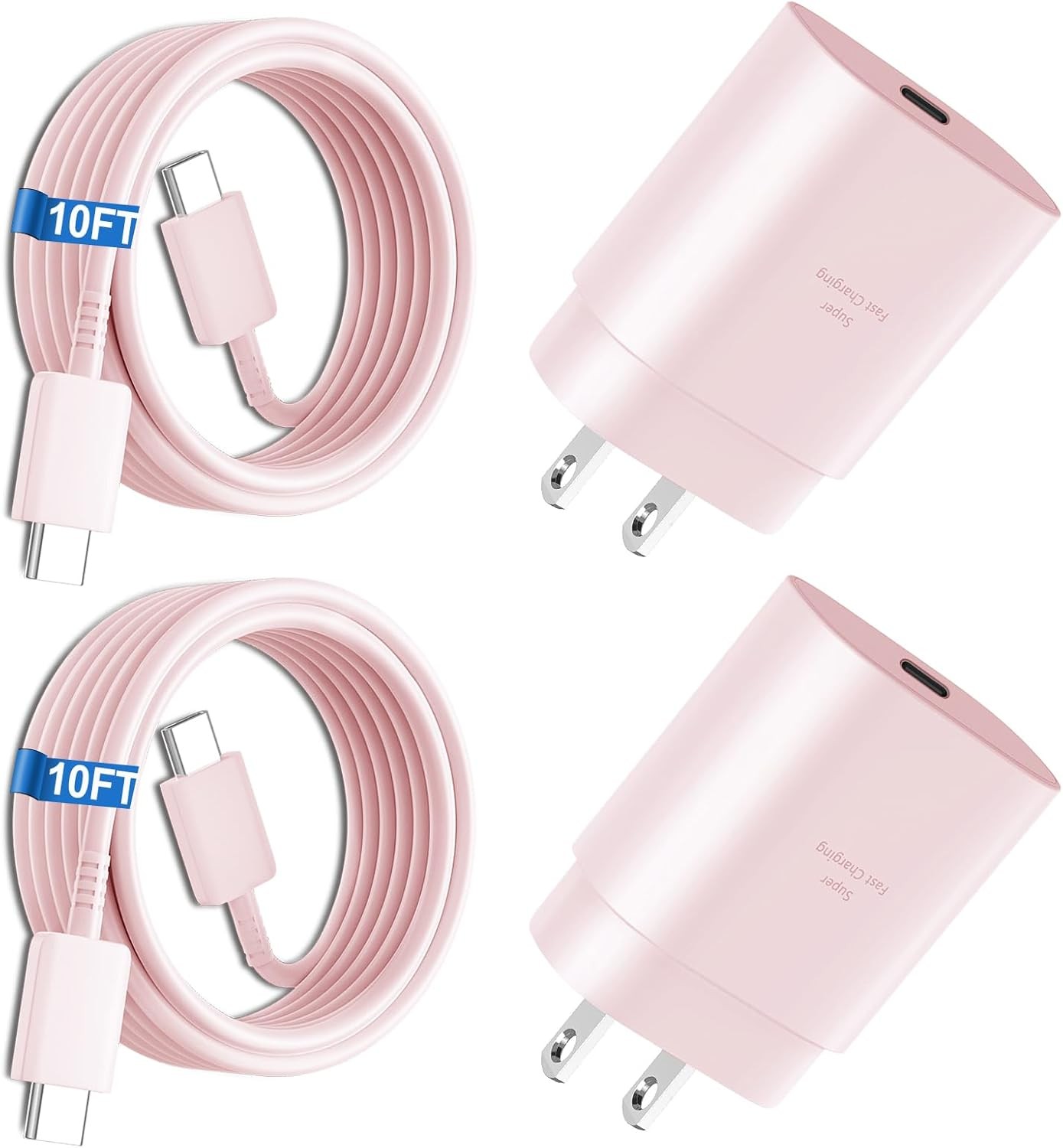 25W USB-C Fast Charger Adapter for Samsung Galaxy S26/S25 10Ft Cable