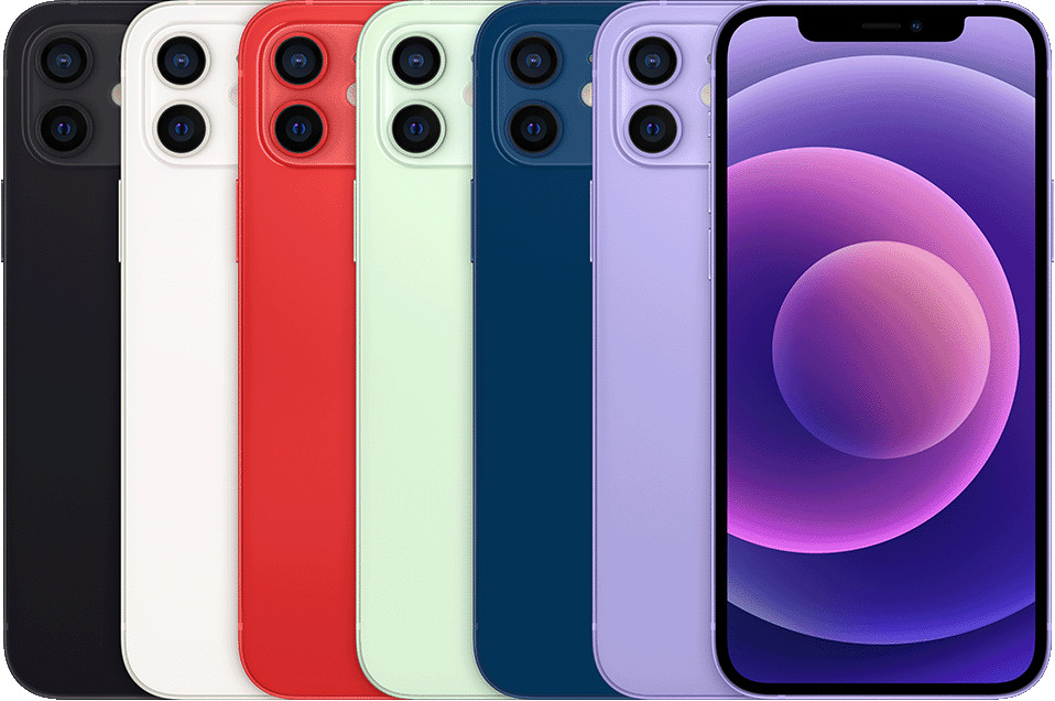 Apple iPhone 12 64GB 128GB 256GB Black White Blue Green Purple (Unlocked) – Good