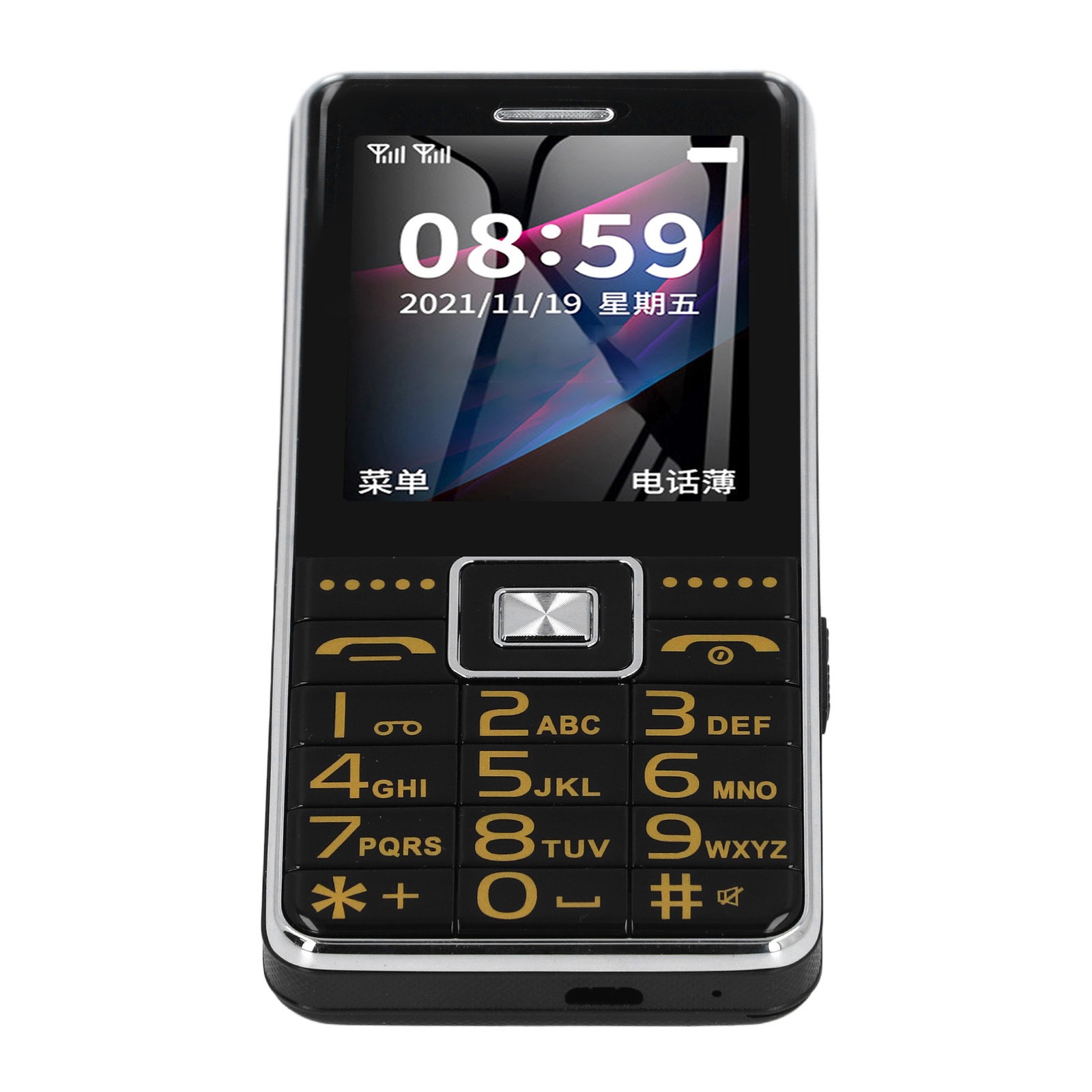 Big Button Cell Phone 2.4in Screen GSM Network 3 Card Slot Video Blutooth FM