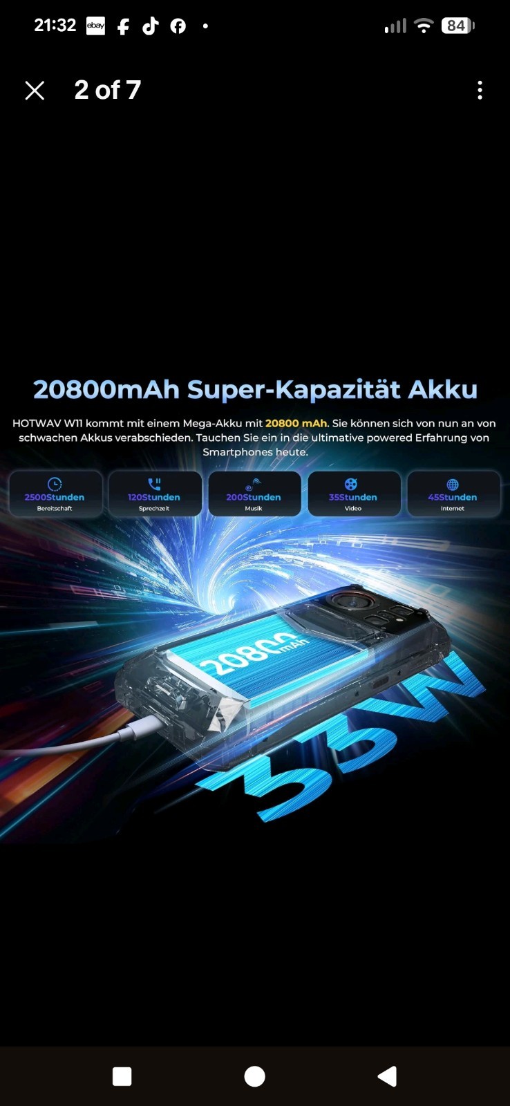 HOTWAV W11 Rugged Smartphone 20800mAh 12GB+256GB Unlocked – Perfect for Delivery