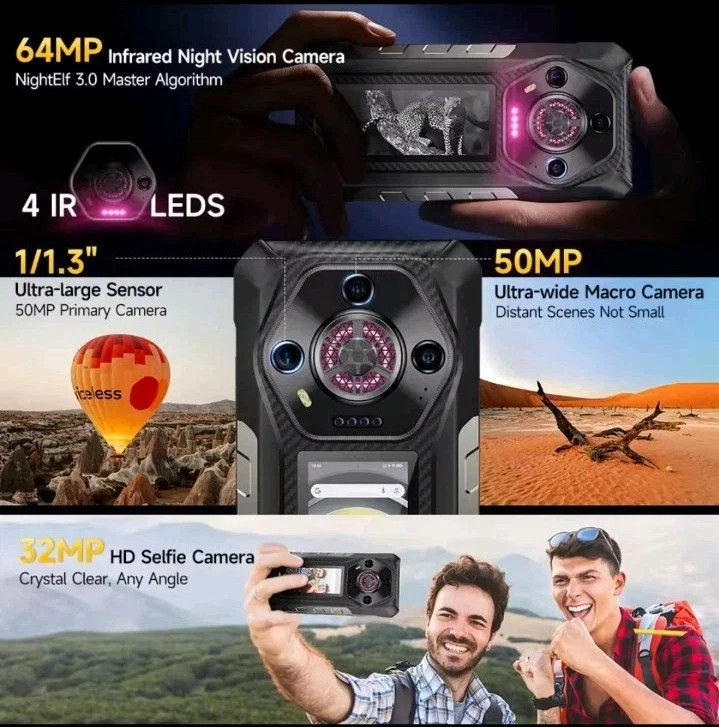 Ulefone Armor 30 Pro 6.95″ 5G Rugged Phone 32G+512G Night Vision Dual Screen