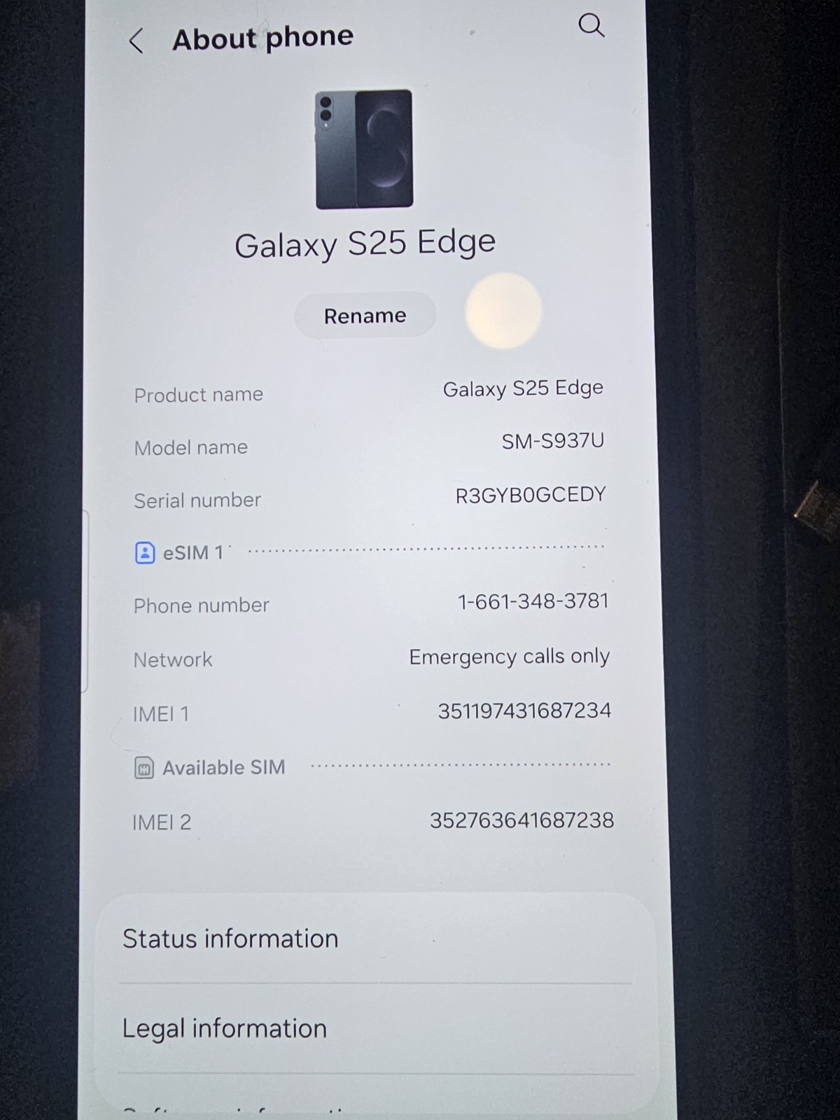 Samsung Galaxy S25 Edge – 256 GB – Titanium Jetblack (AT&T)