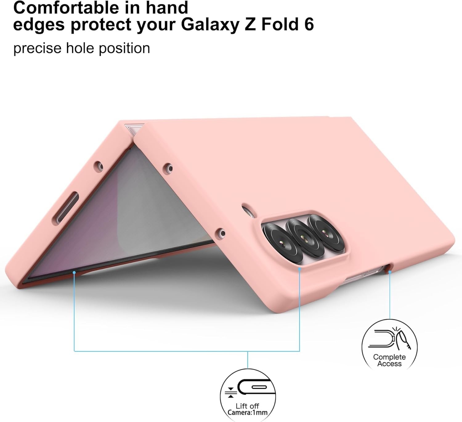 For Samsung Galaxy Z Fold 6 Case,with Front Built-in Screen Protector Ultra Thin
