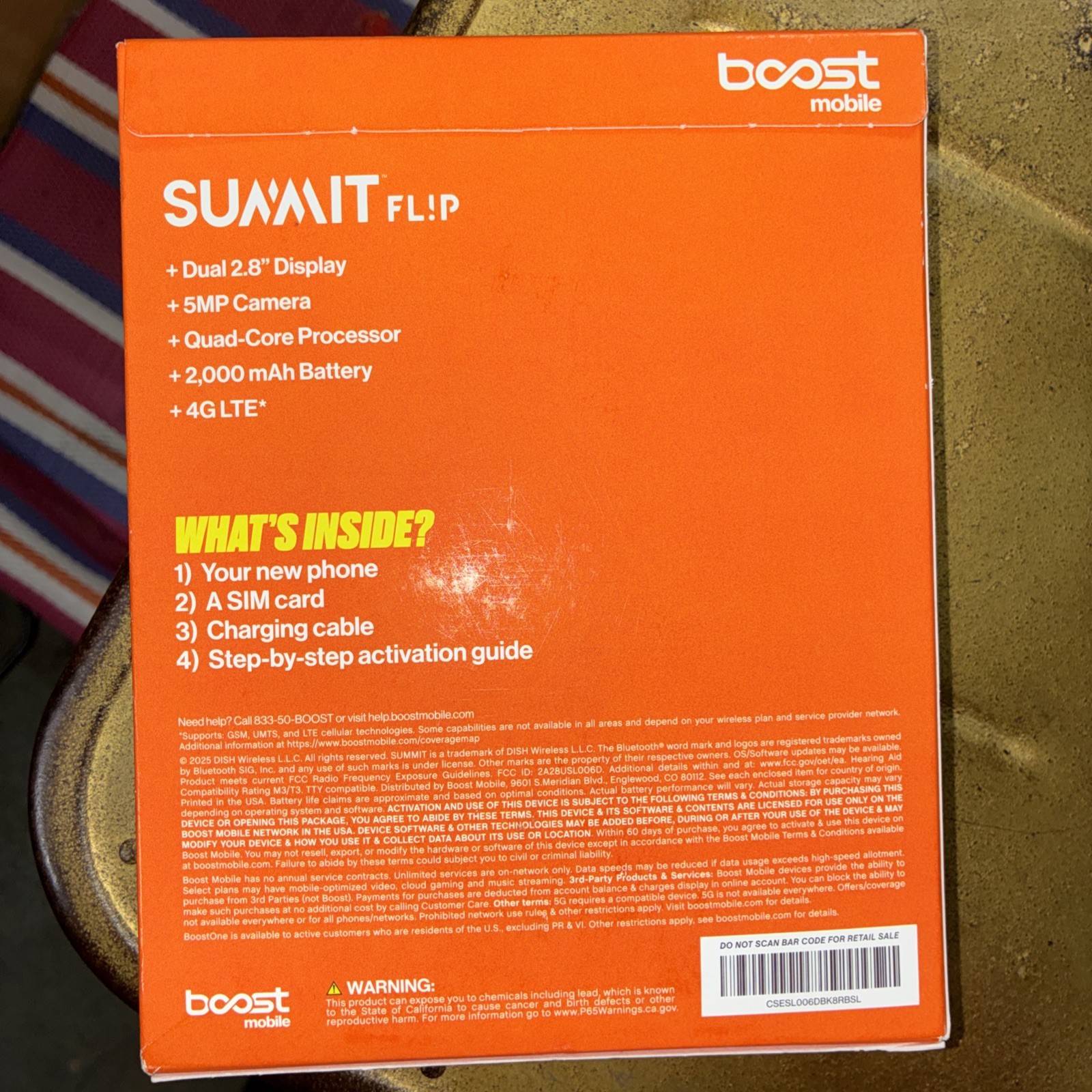 Boost Mobile Prepaid Summit Flip Phone 8GB 5MP 2.8” Black NEW SEALED!