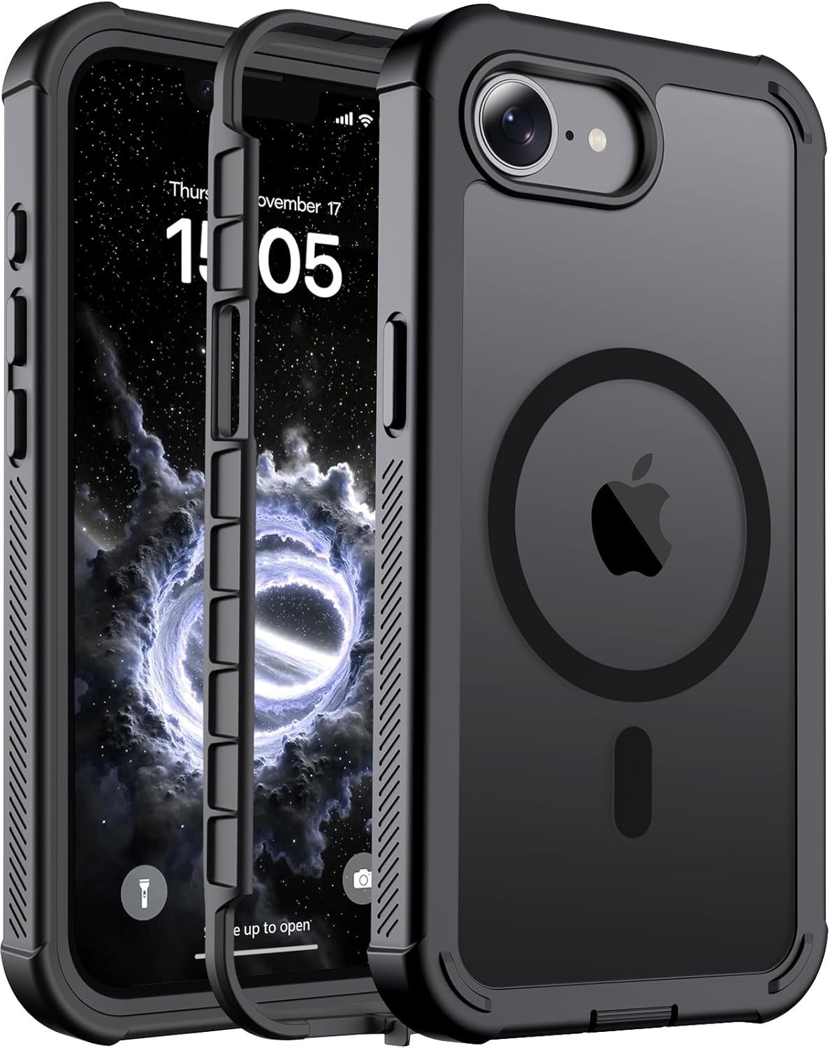 Magnetic for iPhone 17e Case & iPhone 16e Case, Heavy Duty Protection 6.1”-Blac