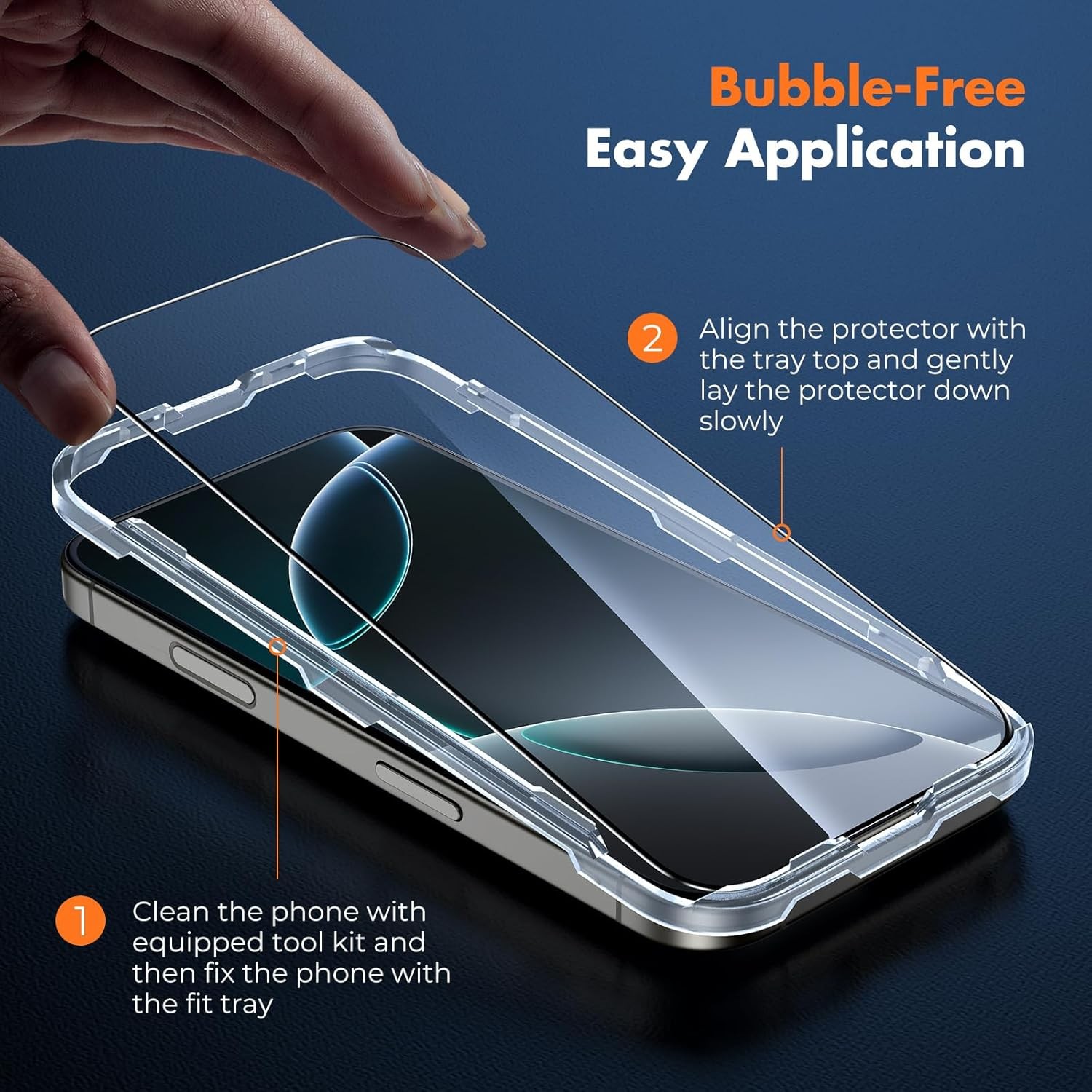 3PCS Screen Protector for iPhone 16 Pro Max 6.9″ Full Coverage Tempered Glass