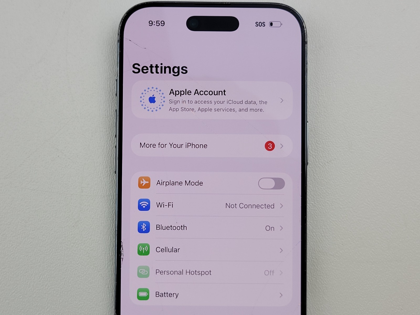 Apple iPhone (17) Air (A3260) 256GB – Blue (AT&T) Smartphone – *DAMAGED* – H7791