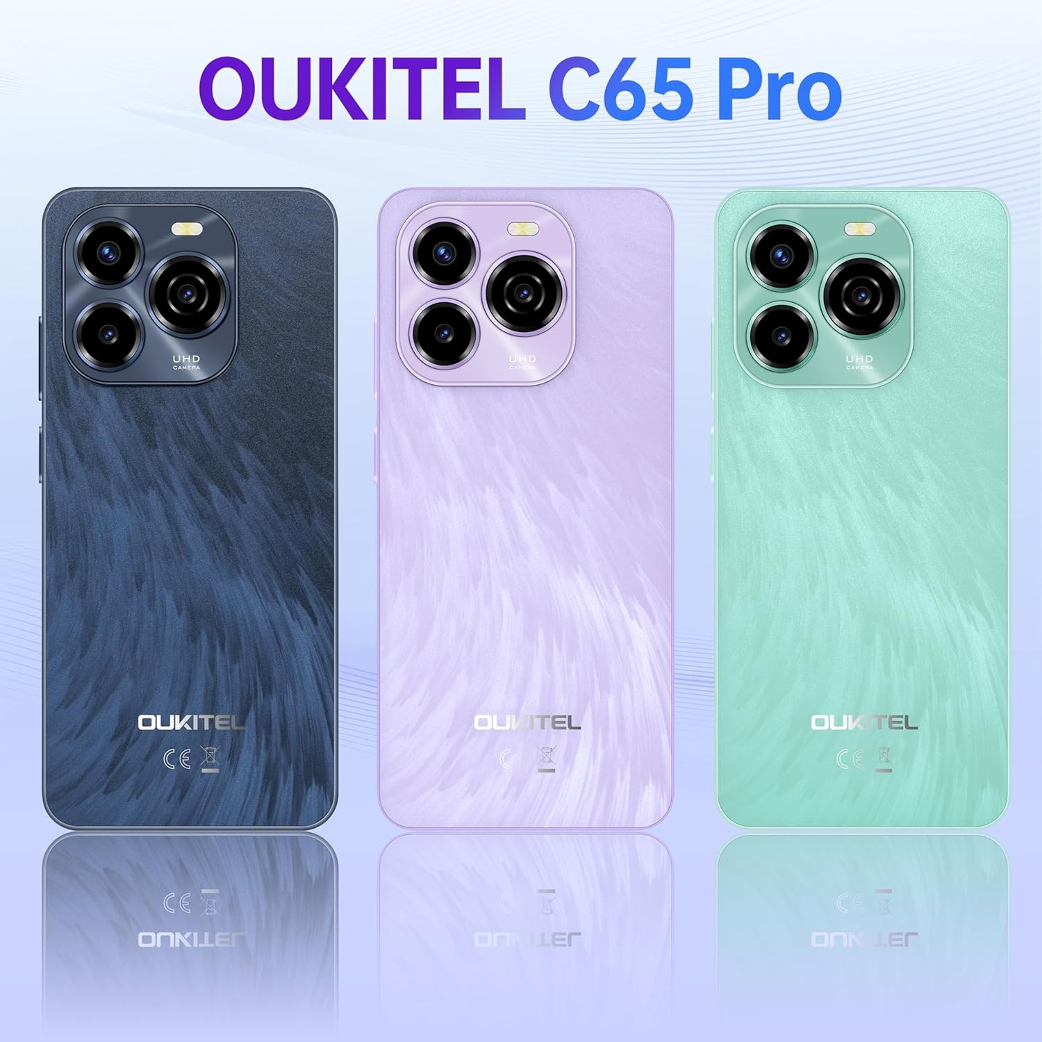 OUKITEL C65 Pro Cell Phone 24GB+256GB Android 15 Smartphone 6.7″ 5150mAh 50MP 4G