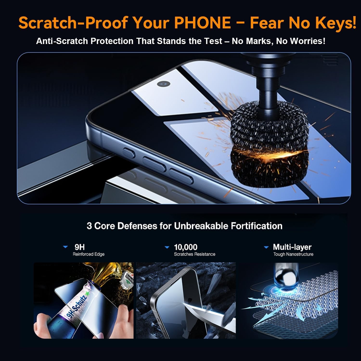 2 Pack Tempered Glass Screen Protectors for iPhone 13 Pro Max & 14 Plus HD Clear