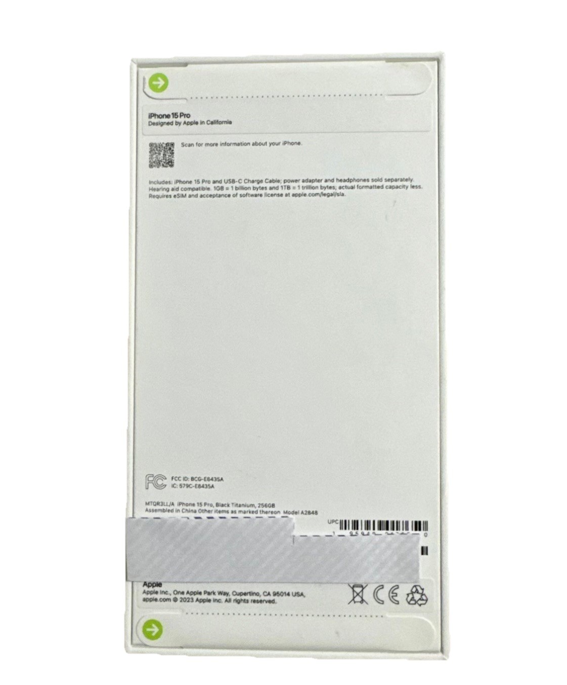 !!BRAND NEW!! Apple iPhone 15 Pro – 256GB – Black Titanium (Unlocked) – Open Box