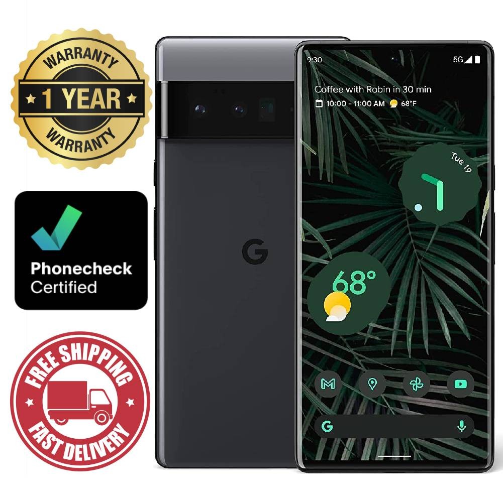 Google Pixel 6 Pro – 128 GB – Stormy Black (Unlocked) Smartphone – Excellent