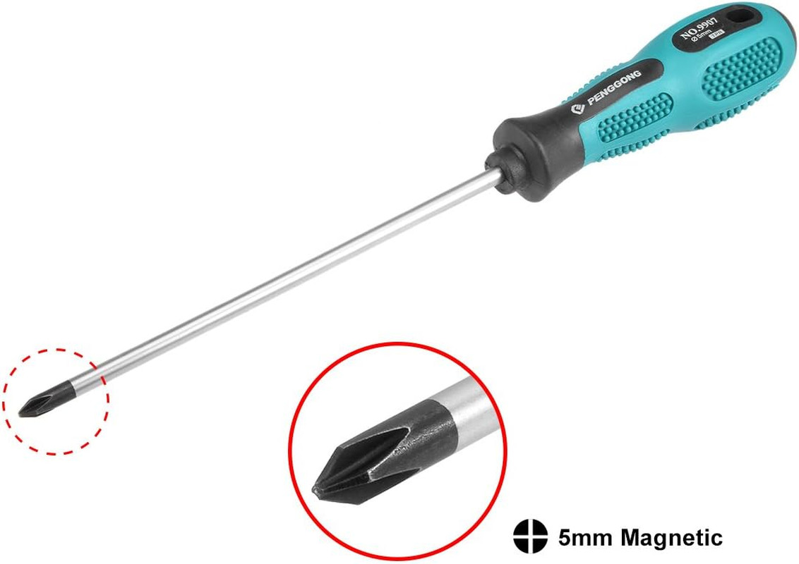 #1 Phillips Screwdriver 6 Inch round Shaft Non Slip Comfortable Handle
