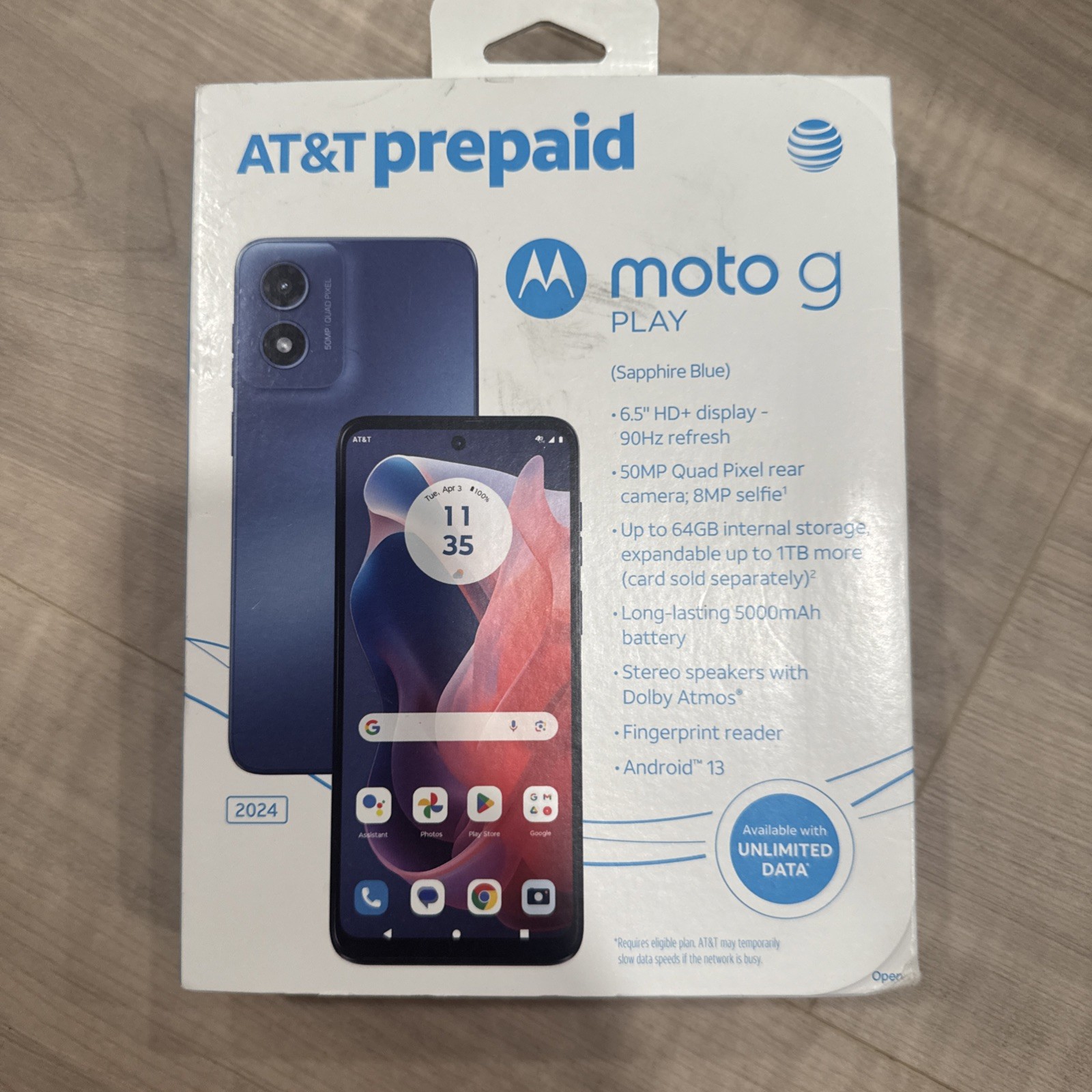 NEW Motorola XT2413-3 Moto G Play 2024 64GB Sapphire Blue AT&T